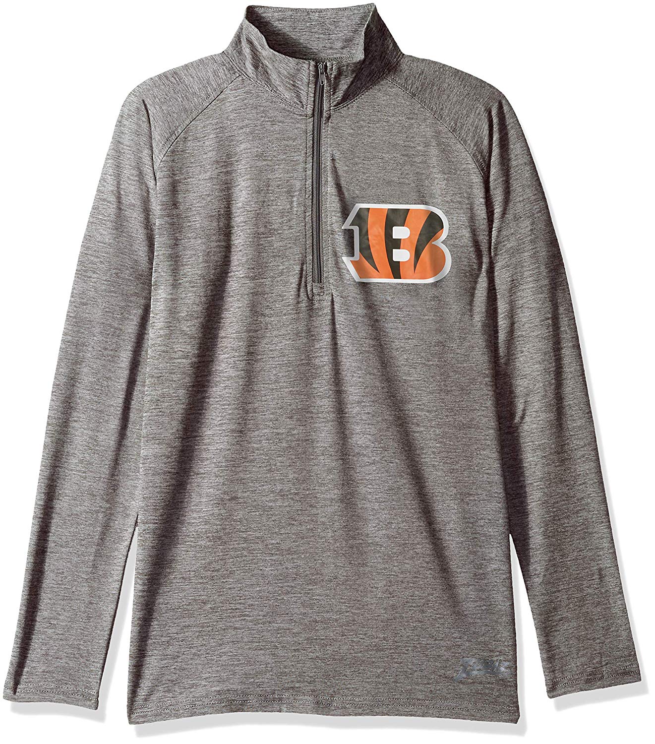 Zubaz NFL Football Women's Cincinnati Bengals Tonal Gray Quarter Zip Sweatshirt - Image 5