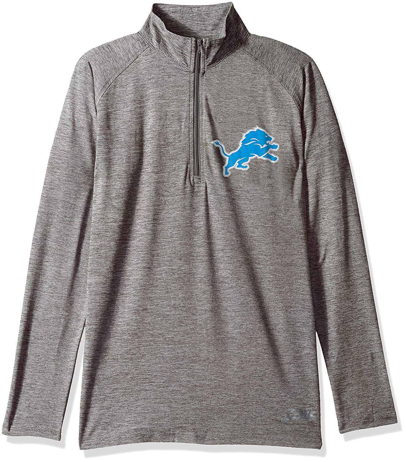 Zubaz NFL Football Women's Detroit Lions Tonal Gray Quarter Zip Sweatshirt - Image 3