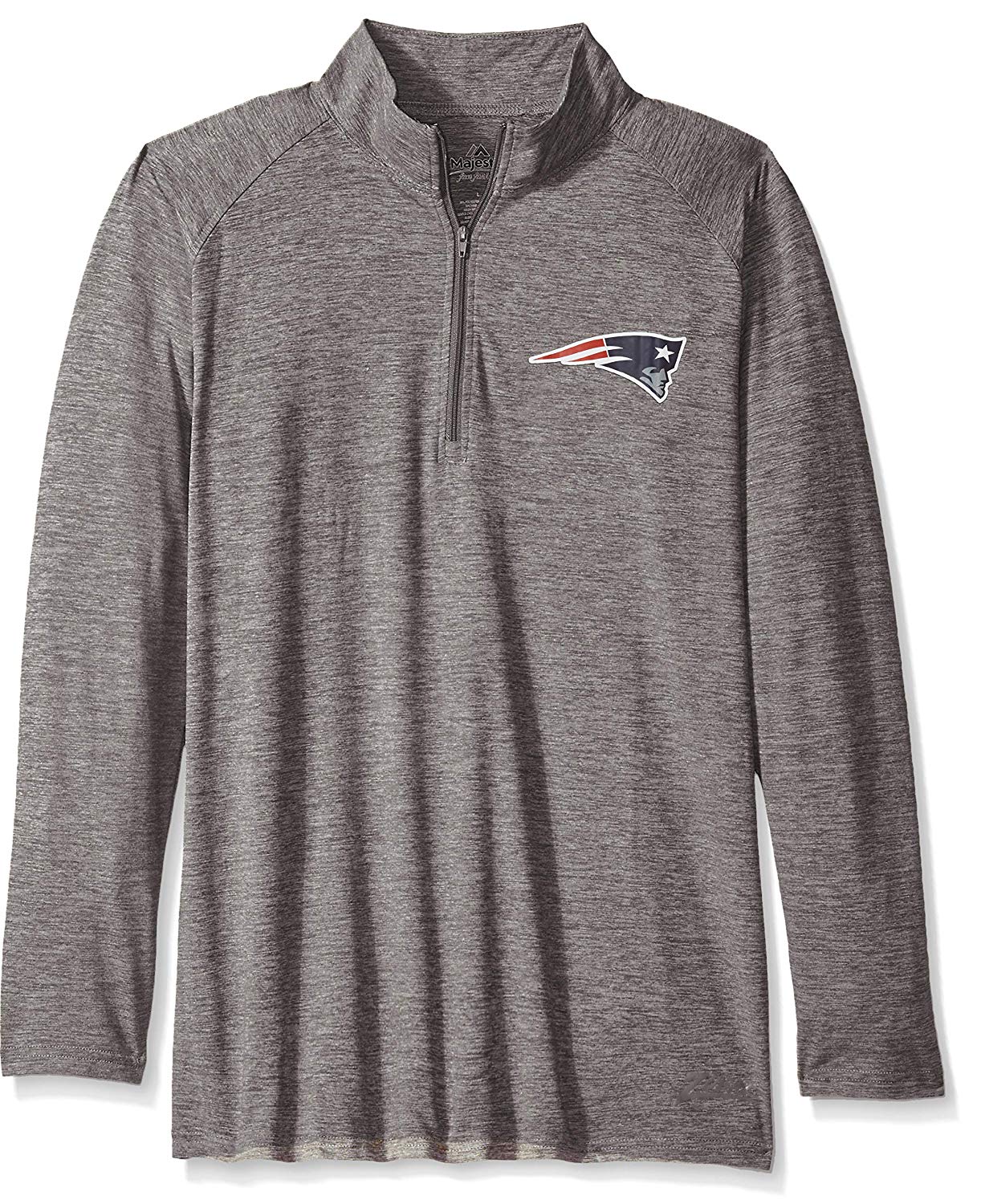Zubaz NFL Football Women's New England Patriots Tonal Gray Quarter Zip Sweatshirt - Image 6