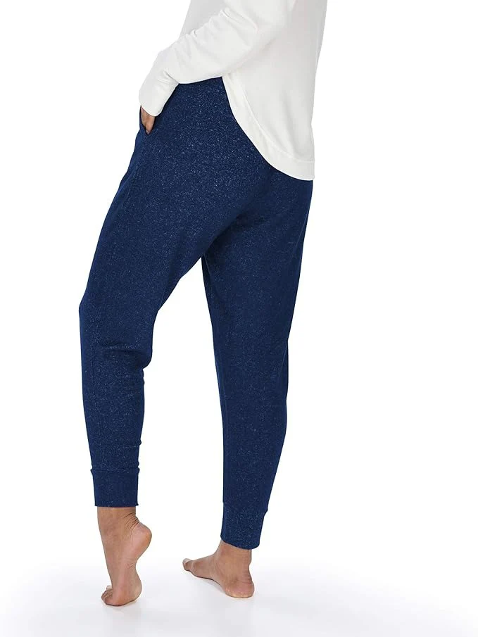 Zubaz NFL HOUSTON TEXANS MARLED NAVY BLUE WOMENS SOFT JOGGER W/ VERTICAL GRAPHIC XS - Image 2