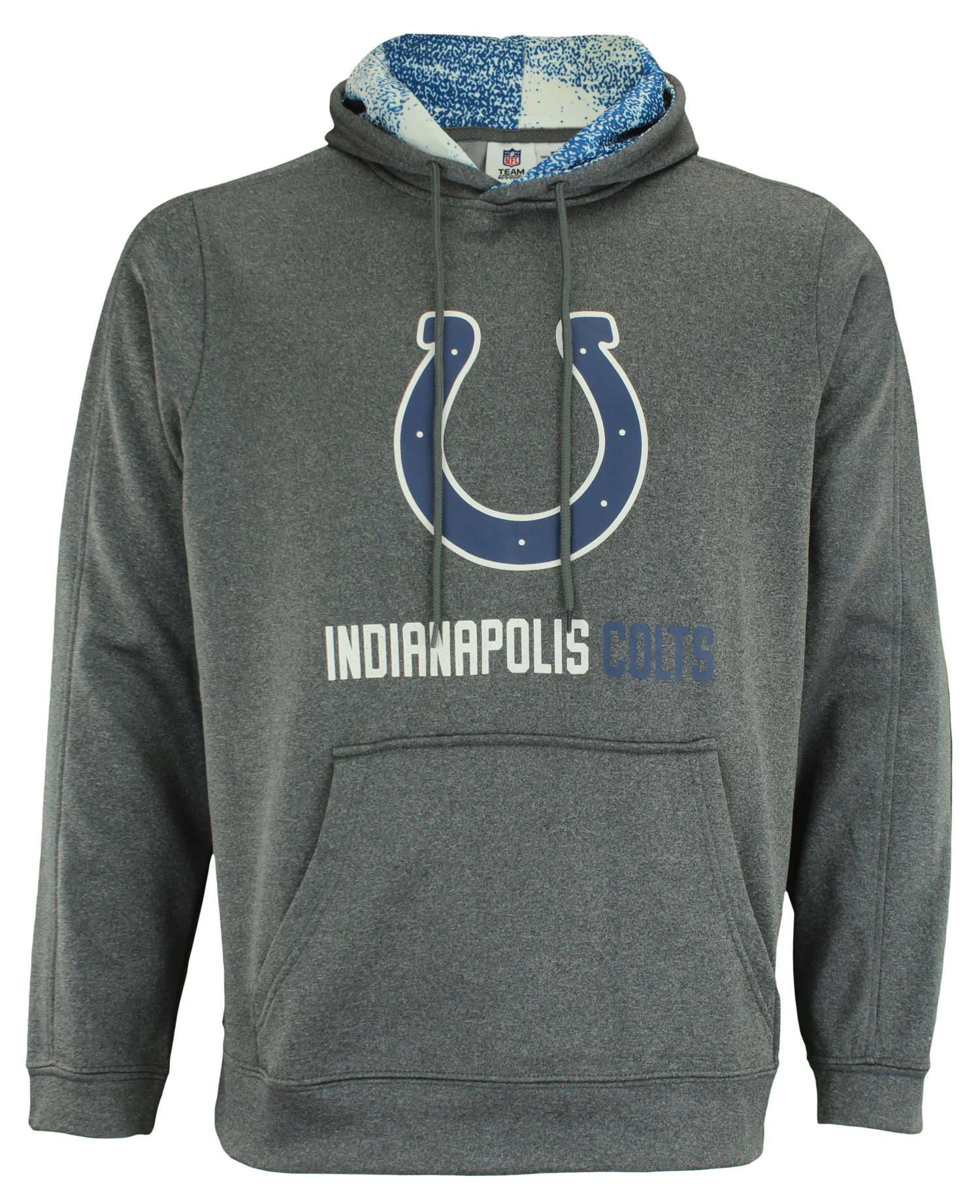 Zubaz NFL Indianapolis Colts Men's Heather Grey Performance Fleece Hoodie - Image 3
