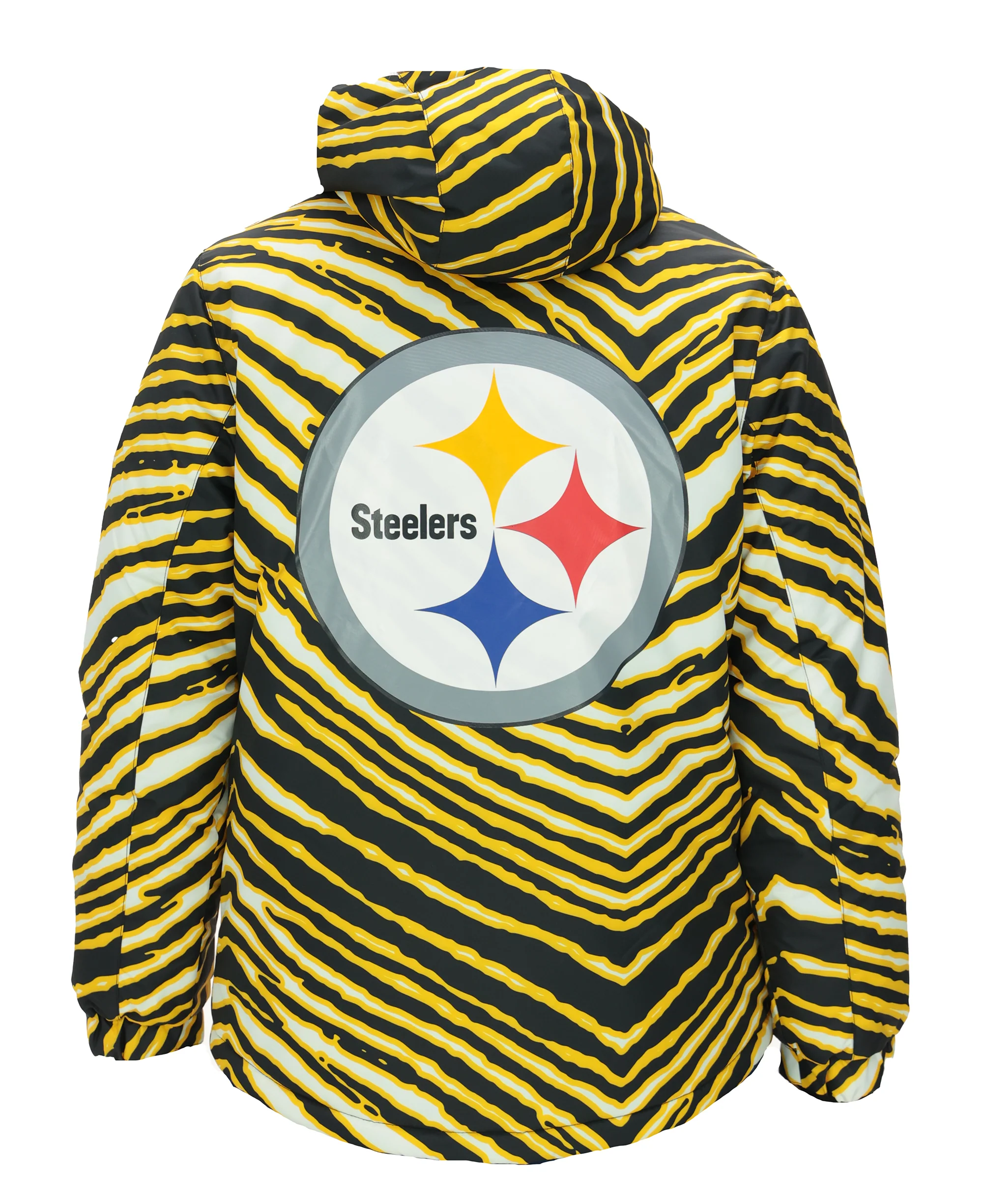 Zubaz NFL Kids Unisex Zebra Team Color Bleacher Blazer Jr Snow Jacket, Pittsburgh Steelers - Image 2