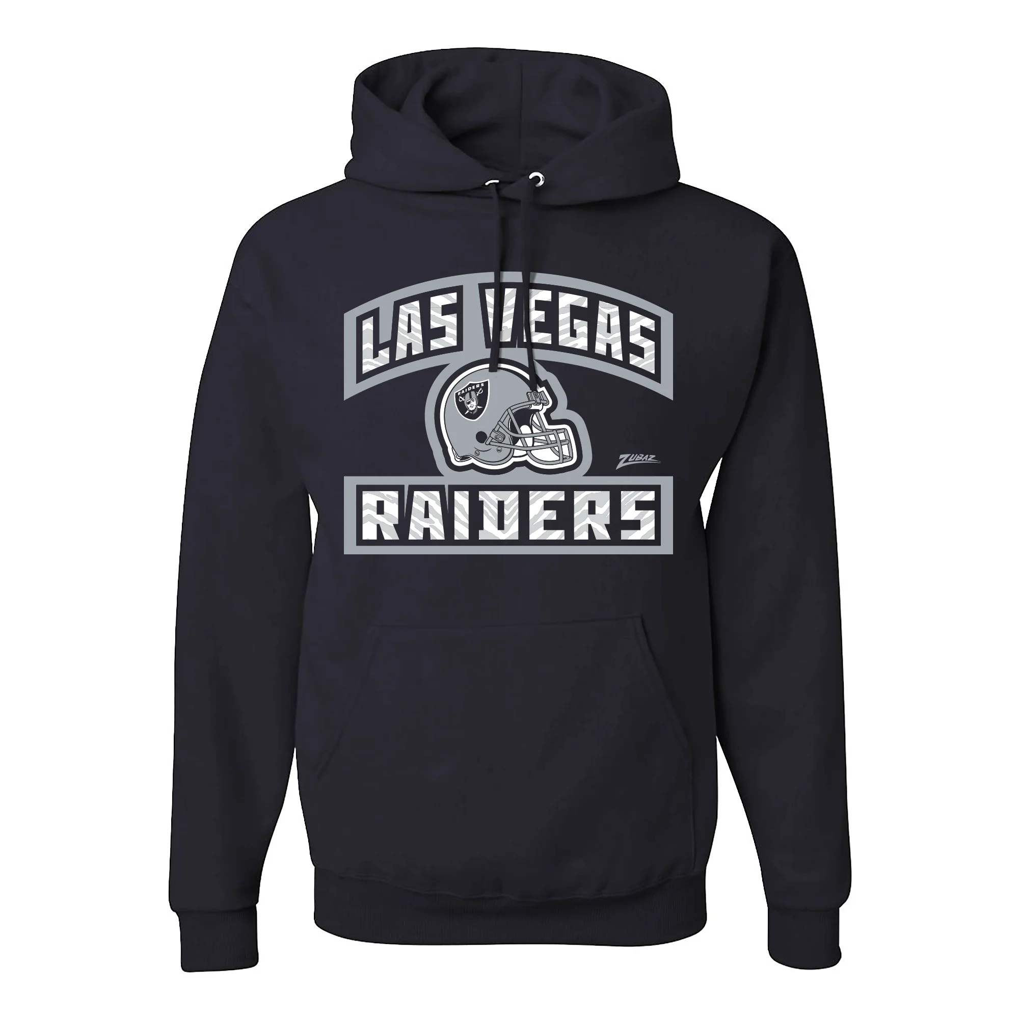 Zubaz NFL Las Vegas Raiders Unisex Pullover Fleece Hoodie for Adult Men and Women, Z2T Helmet Outline, Black - Image 2