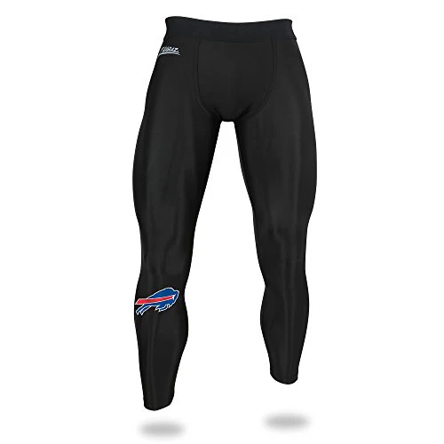 Zubaz NFL Men Buffalo Bills Active Performance Compression Black Leggings - Image 5