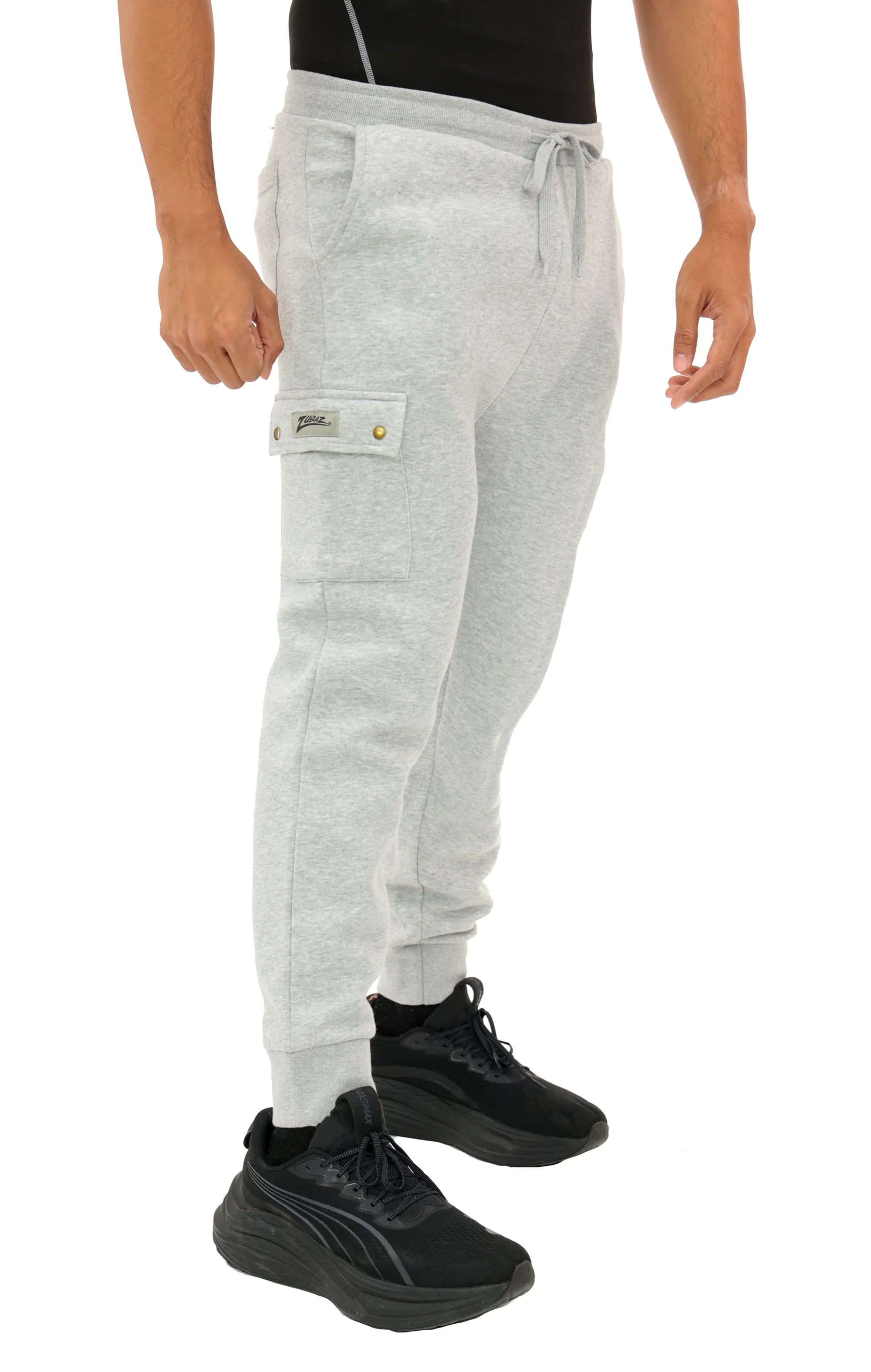 Zubaz NFL  MEN Cargo Joggers - Gray, CINCINNATI BENGALS - Image 3