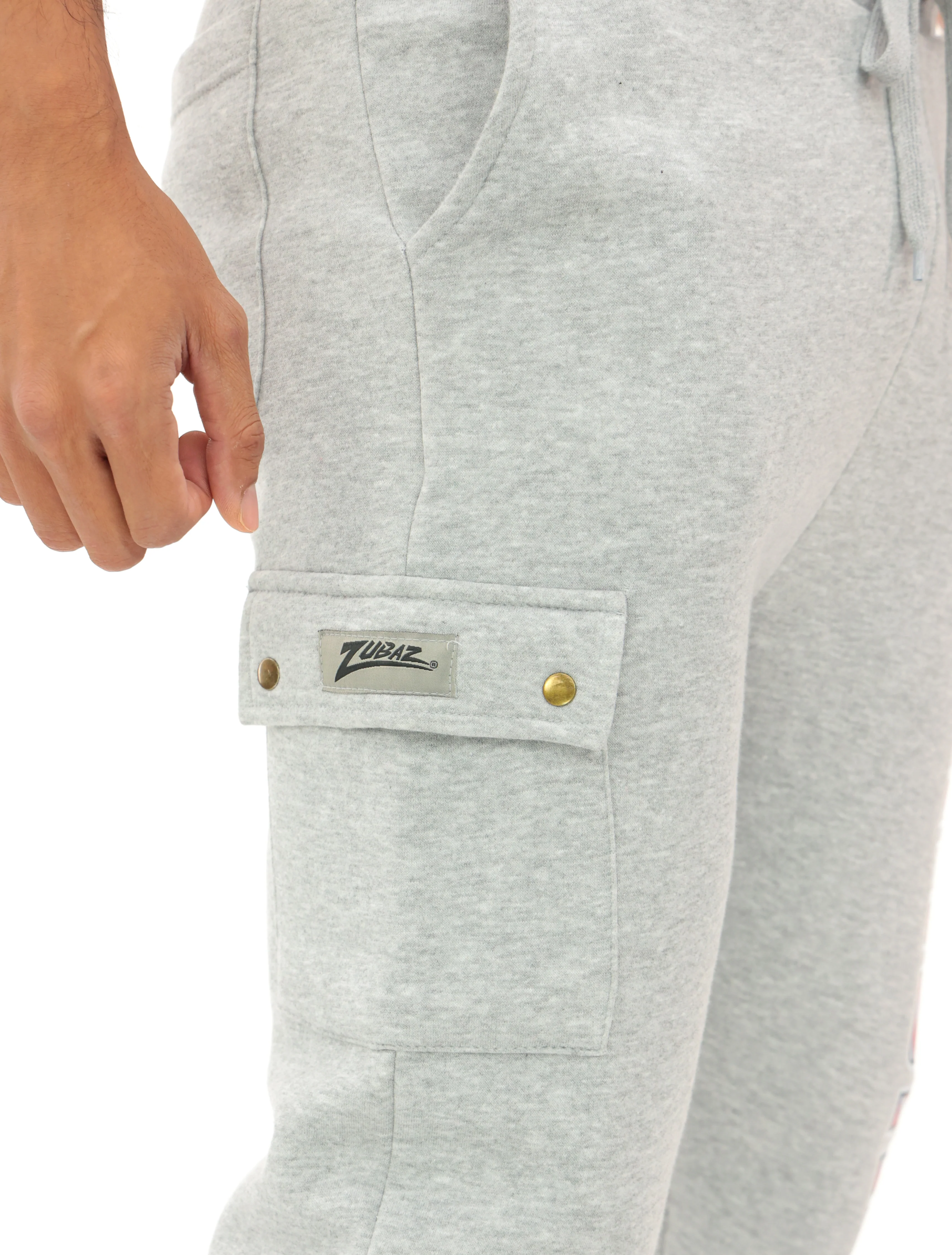 Zubaz NFL  MEN Cargo Joggers - Gray, CINCINNATI BENGALS - Image 5