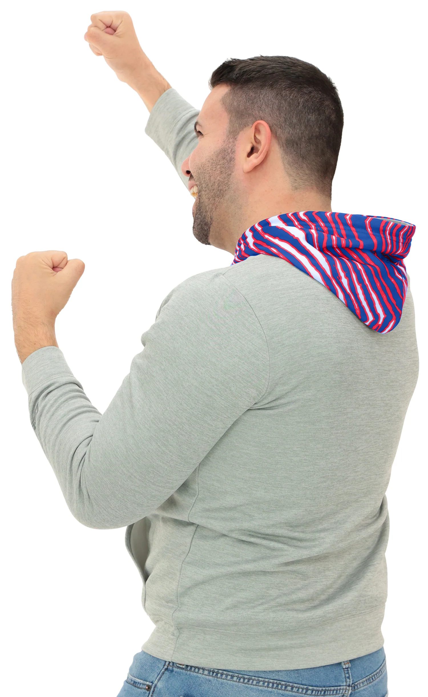 Zubaz NFL Men`s Gray Hoodie with 3C Zebra Hood, BUFFALO BILLS - Image 18