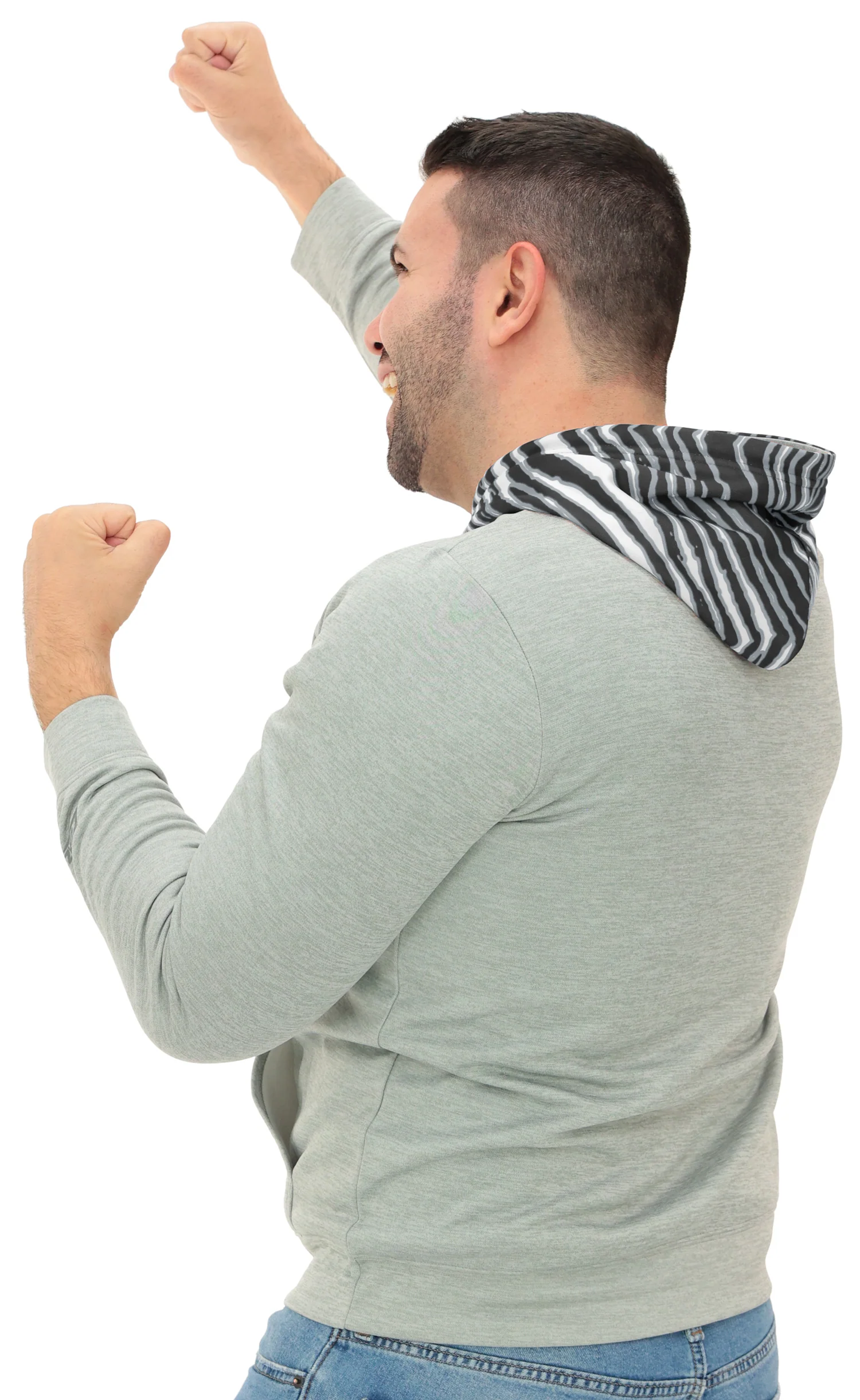 Zubaz NFL Men`s Gray Hoodie with 3C Zebra Hood, LAS VEGAS RAIDERS - Image 26
