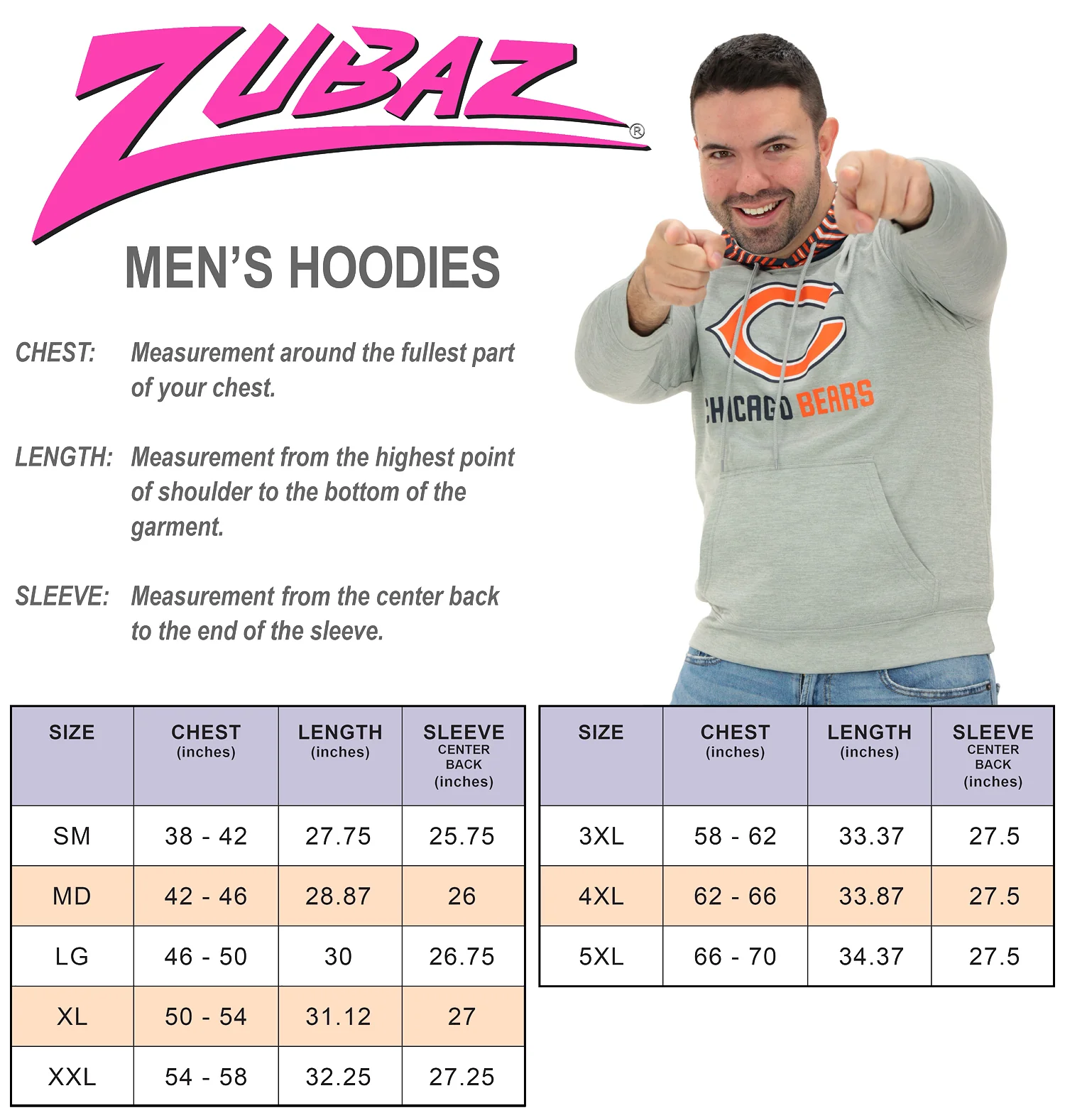Zubaz NFL Men`s Gray Hoodie with 3C Zebra Hood, SEATTLE SEAHAWKS - Image 4