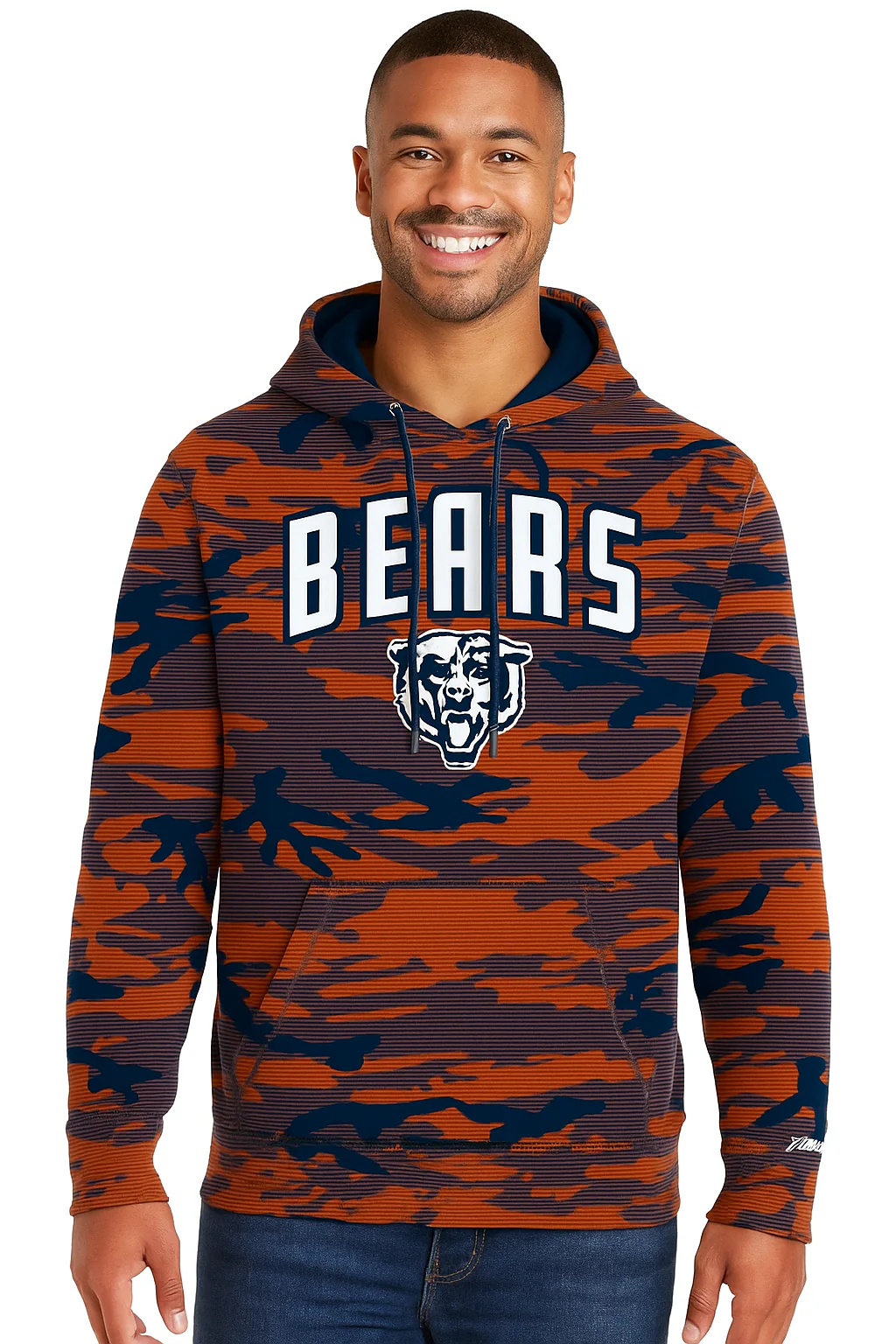 Zubaz NFL Men's Arch All Over Camo Hoodie, CHICAGO BEARS - Image 9