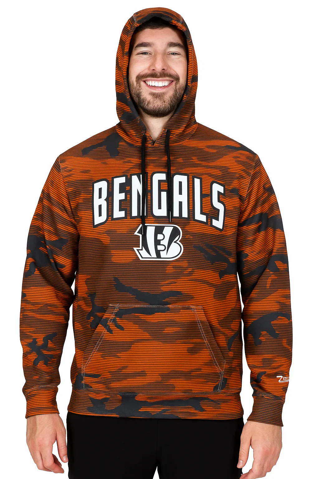 Zubaz NFL Men's Arch All Over Camo Hoodie, CINCINNATI BENGALS - Image 2