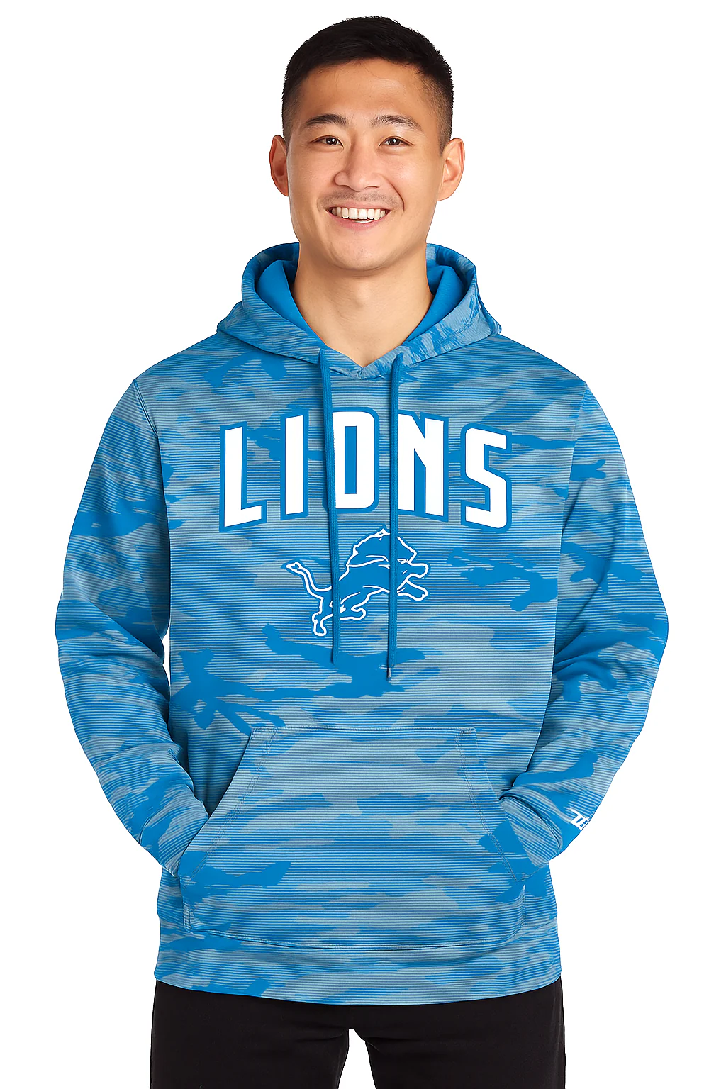 Zubaz NFL Men's Arch All Over Camo Hoodie, DETROIT LIONS - Image 10