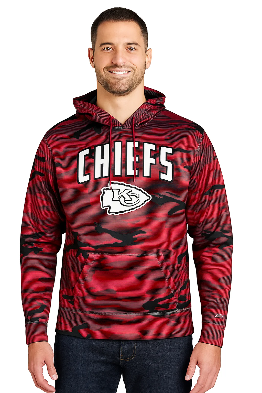 Zubaz NFL Men's Arch All Over Camo Hoodie, KANSAS CITY CHIEFS - Image 10