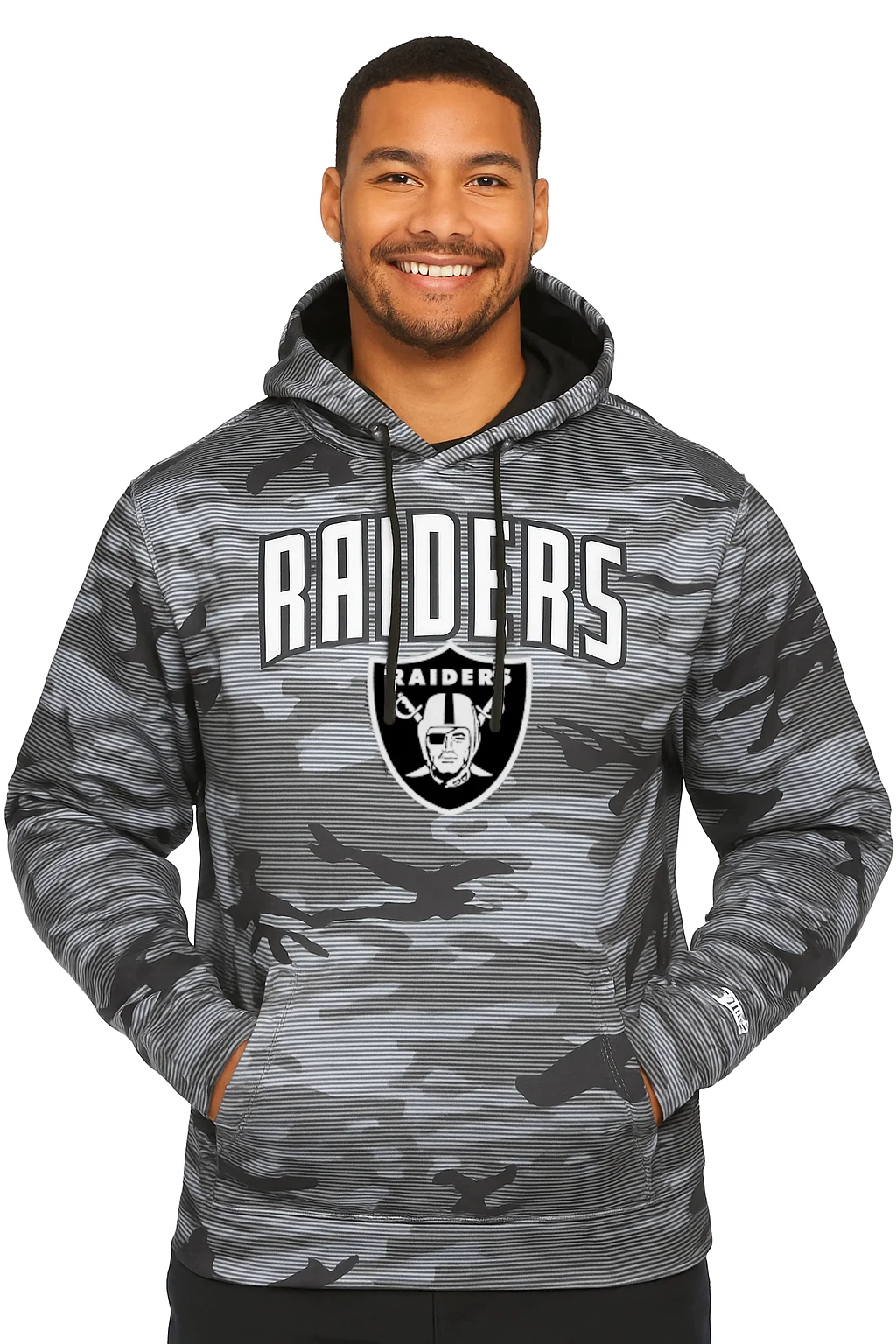 Zubaz NFL Men's Arch All Over Camo Hoodie, LAS VEGAS RAIDERS - Image 7