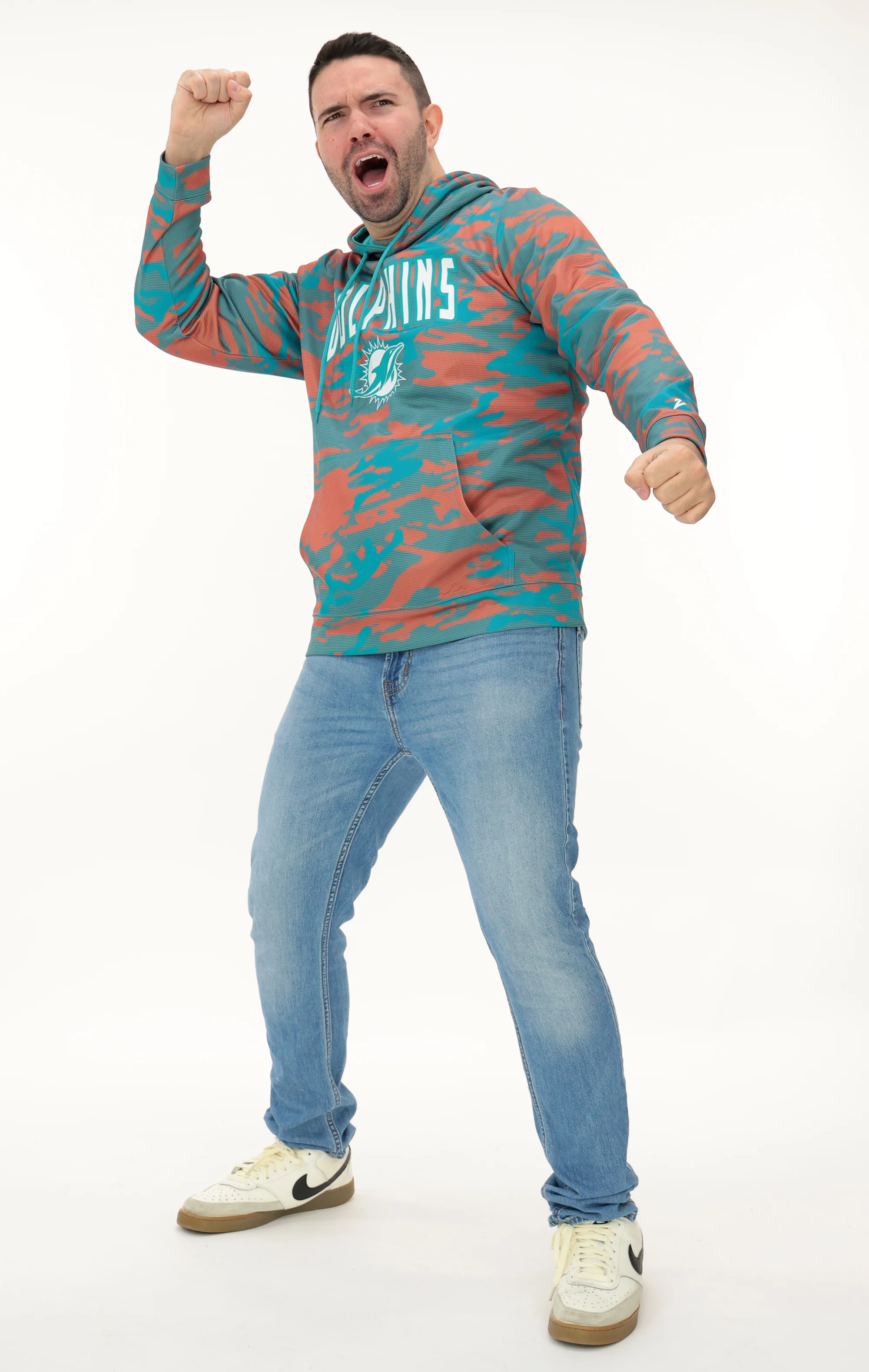 Zubaz NFL   Men's Arch All Over Camo Hoodie, MIAMI DOLPHINS - Image 10