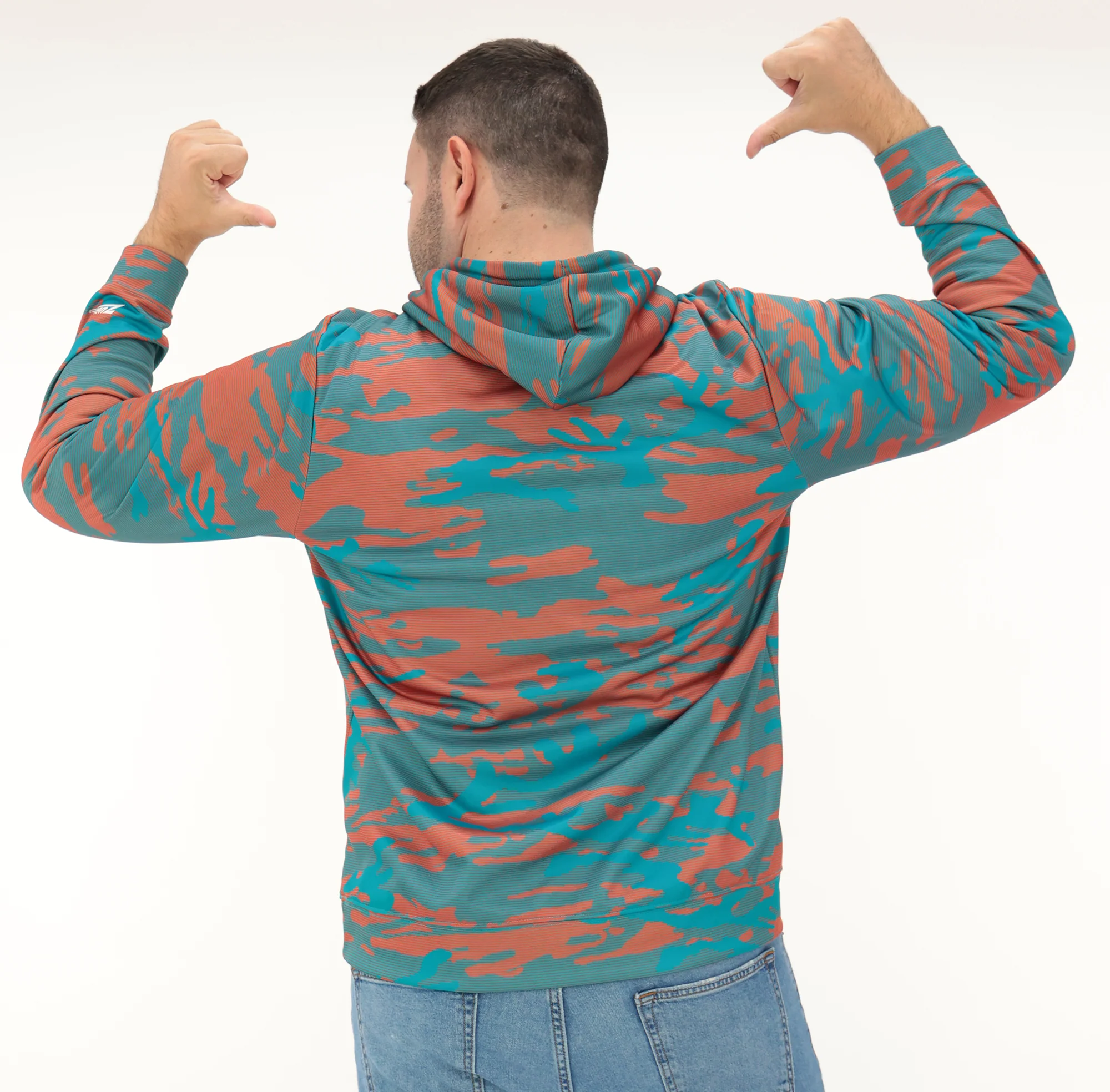 Zubaz NFL   Men's Arch All Over Camo Hoodie, MIAMI DOLPHINS - Image 24