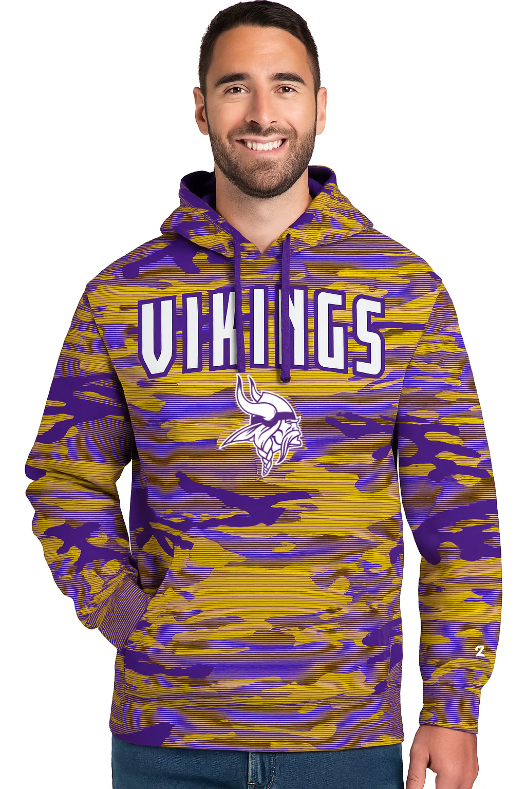 Zubaz NFL Men's Arch All Over Camo Hoodie, MINNESOTA VIKINGS - Image 23