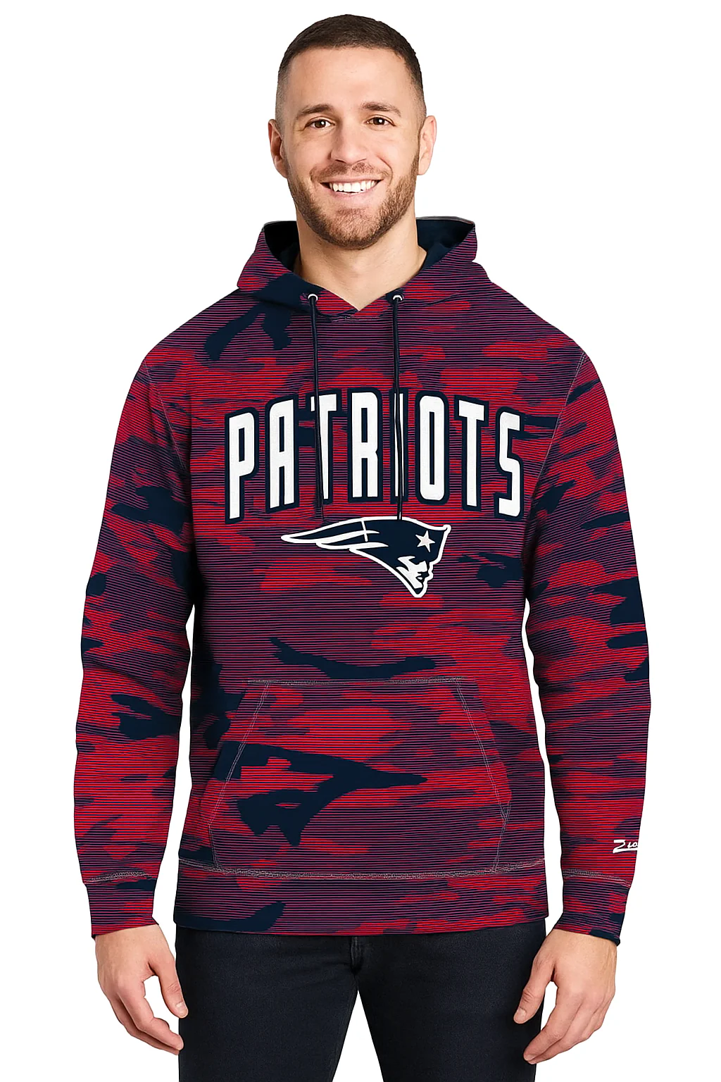 Zubaz NFL Men's Arch All Over Camo Hoodie, NEW ENGLAND PATRIOTS - Image 34