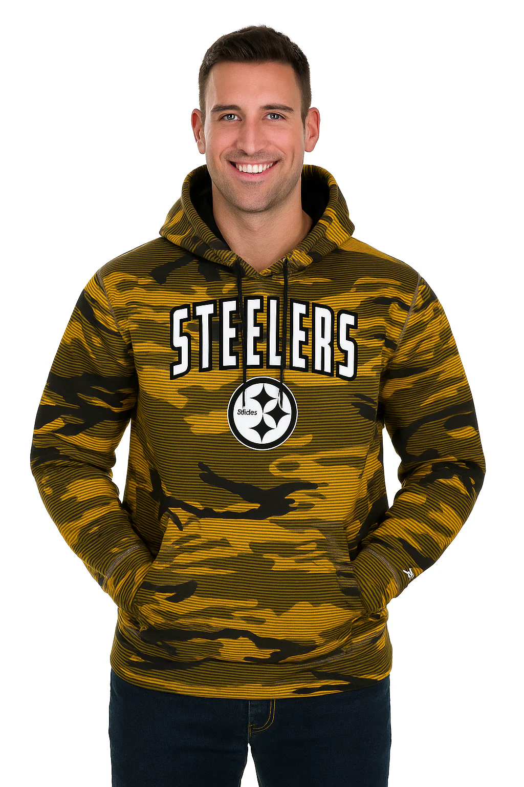 Zubaz NFL Men's Arch All Over Camo Hoodie, PITTSBURGH STEELERS - Image 30