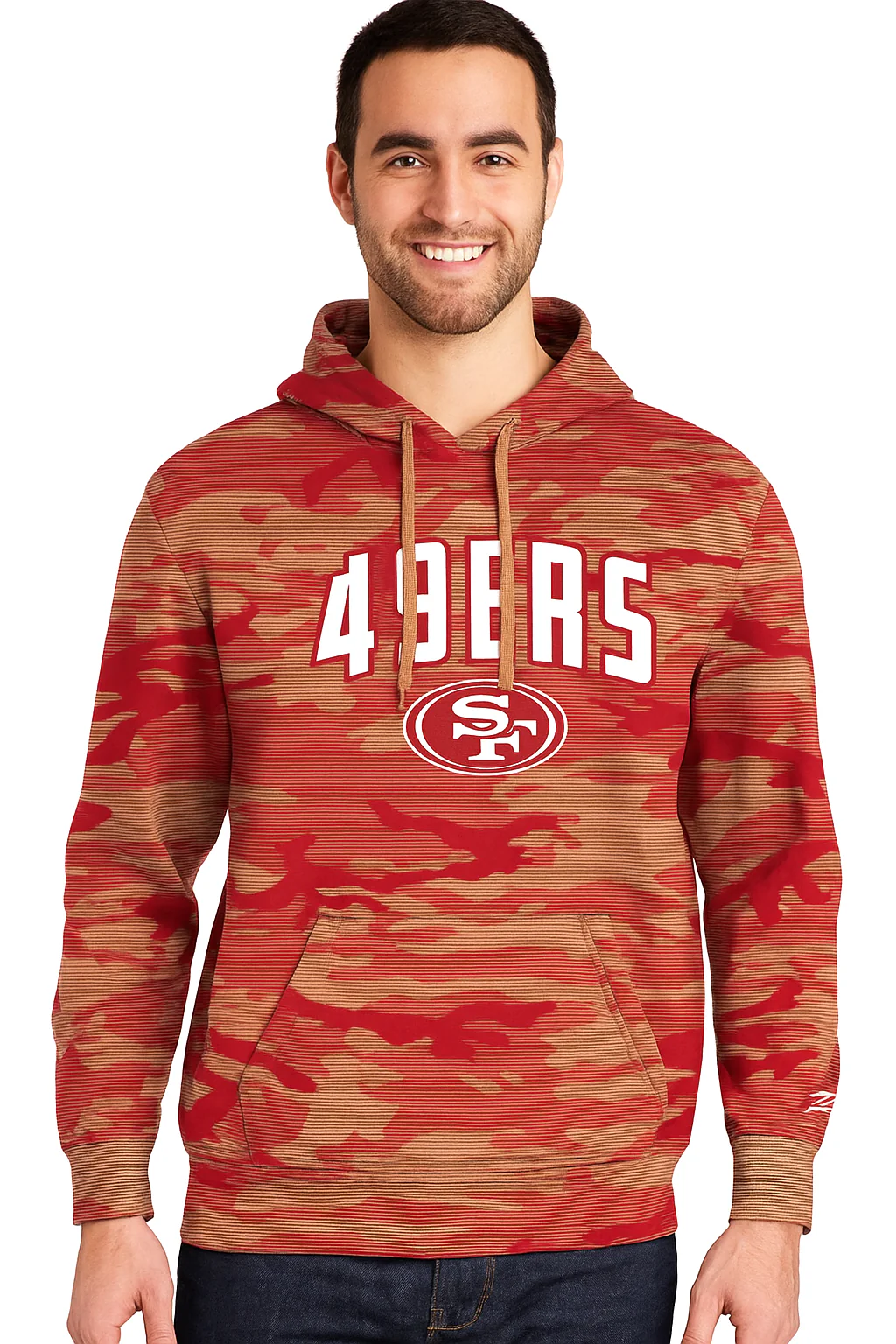 Zubaz NFL Men's Arch All Over Camo Hoodie, SAN FRANCISCO 49ERS - Image 15