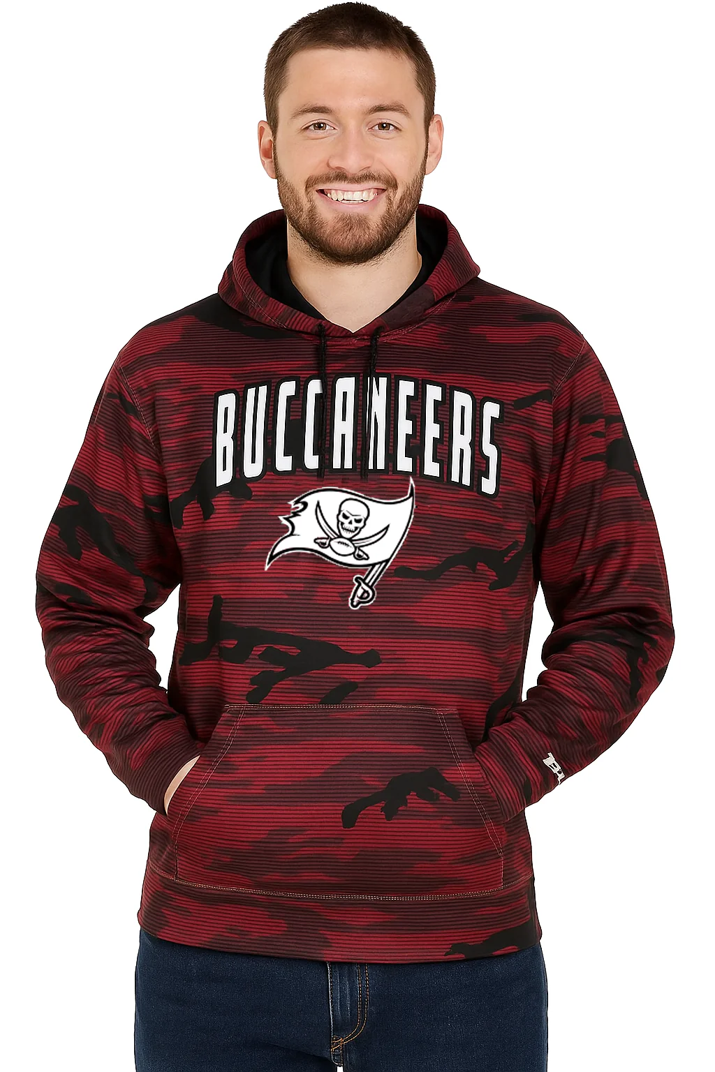 Zubaz NFL Men's Arch All Over Camo Hoodie, TAMPA BAY BUCCANEERS - Image 7
