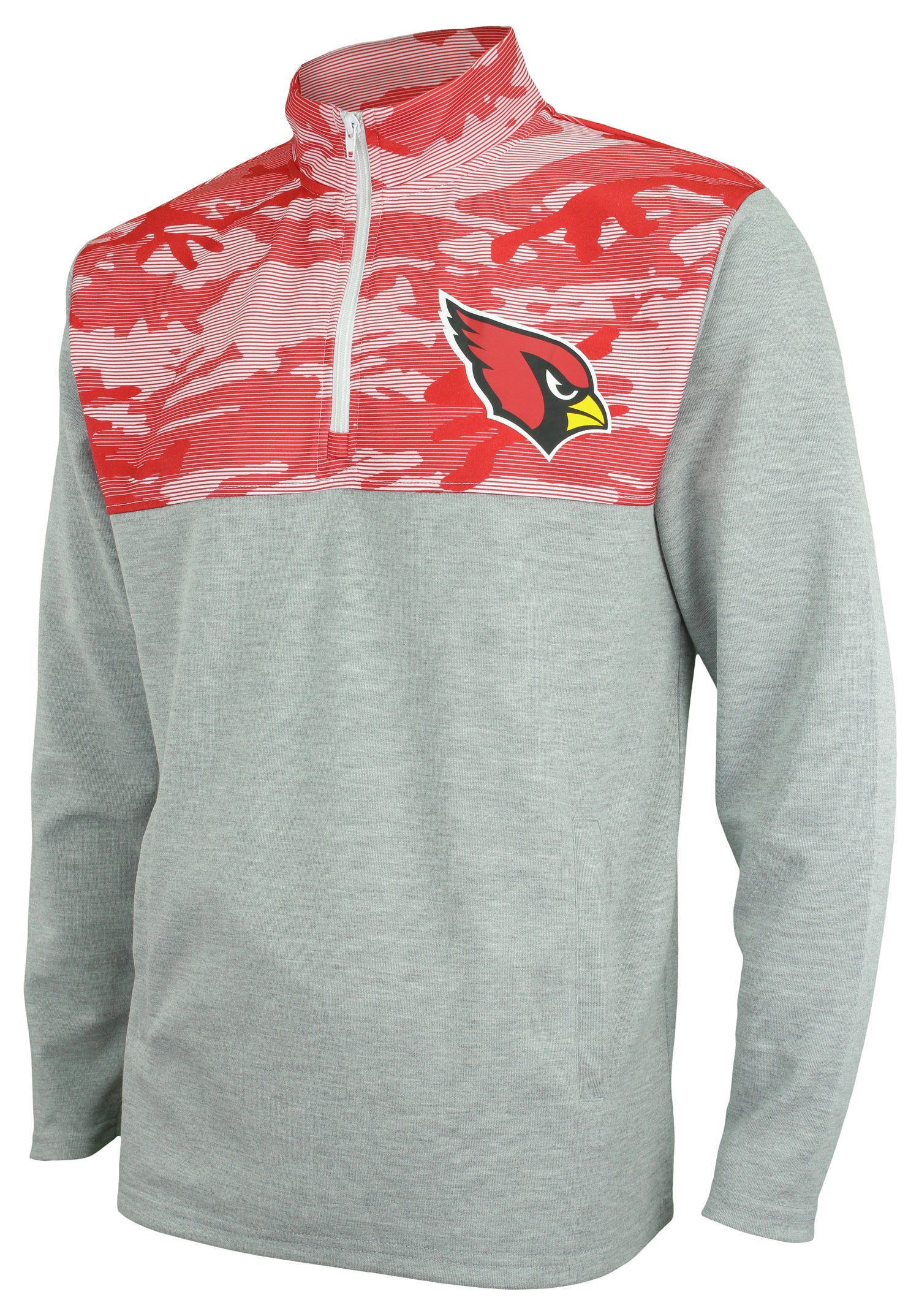 Zubaz NFL Men's Arizona Cardinals 1/4 Zip Fleece Pullover with Camo Lines - Image 5