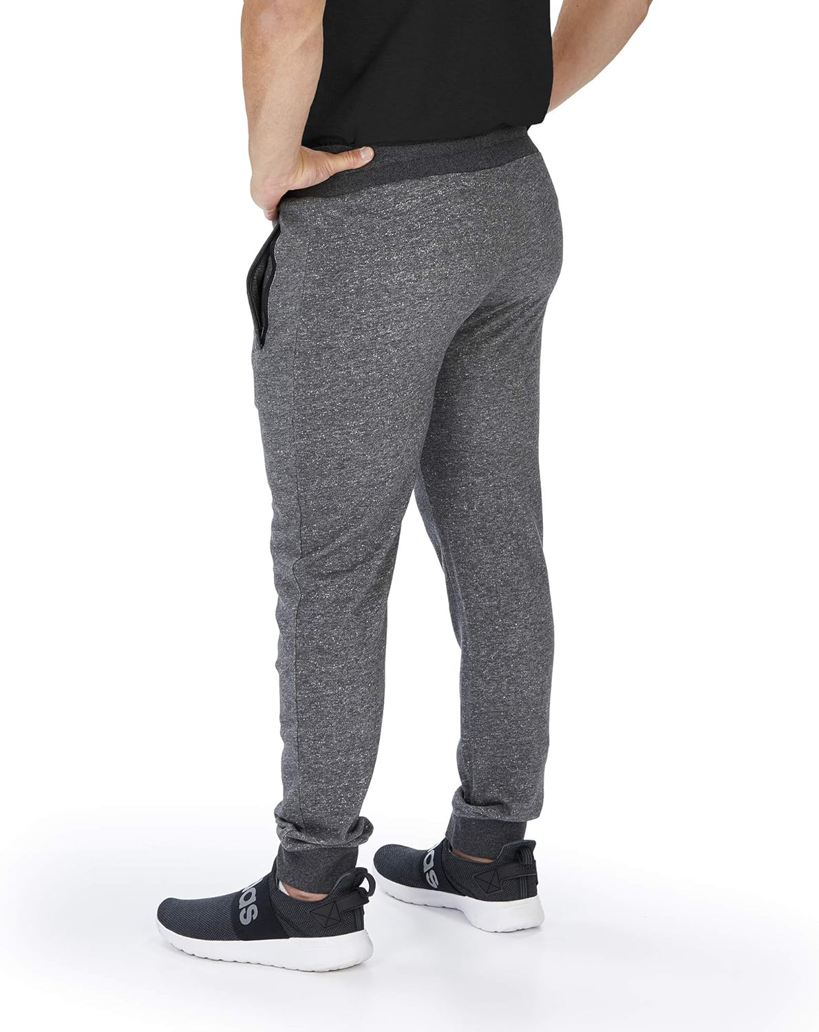 Zubaz NFL Mens Arizona Cardinals Dark Heather Gray Marled French Terry Jogger - Image 2