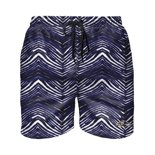 Zubaz NFL Men's Baltimore Ravens Exclusive 5.5 Inch Swim Trunk - Image 3