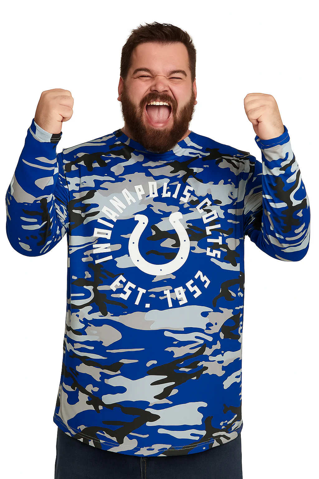 Zubaz NFL Men's Camo Alternate Color with White Circle Logo Long Sleeve T-Shirt, Indianapolis Colts - Image 14