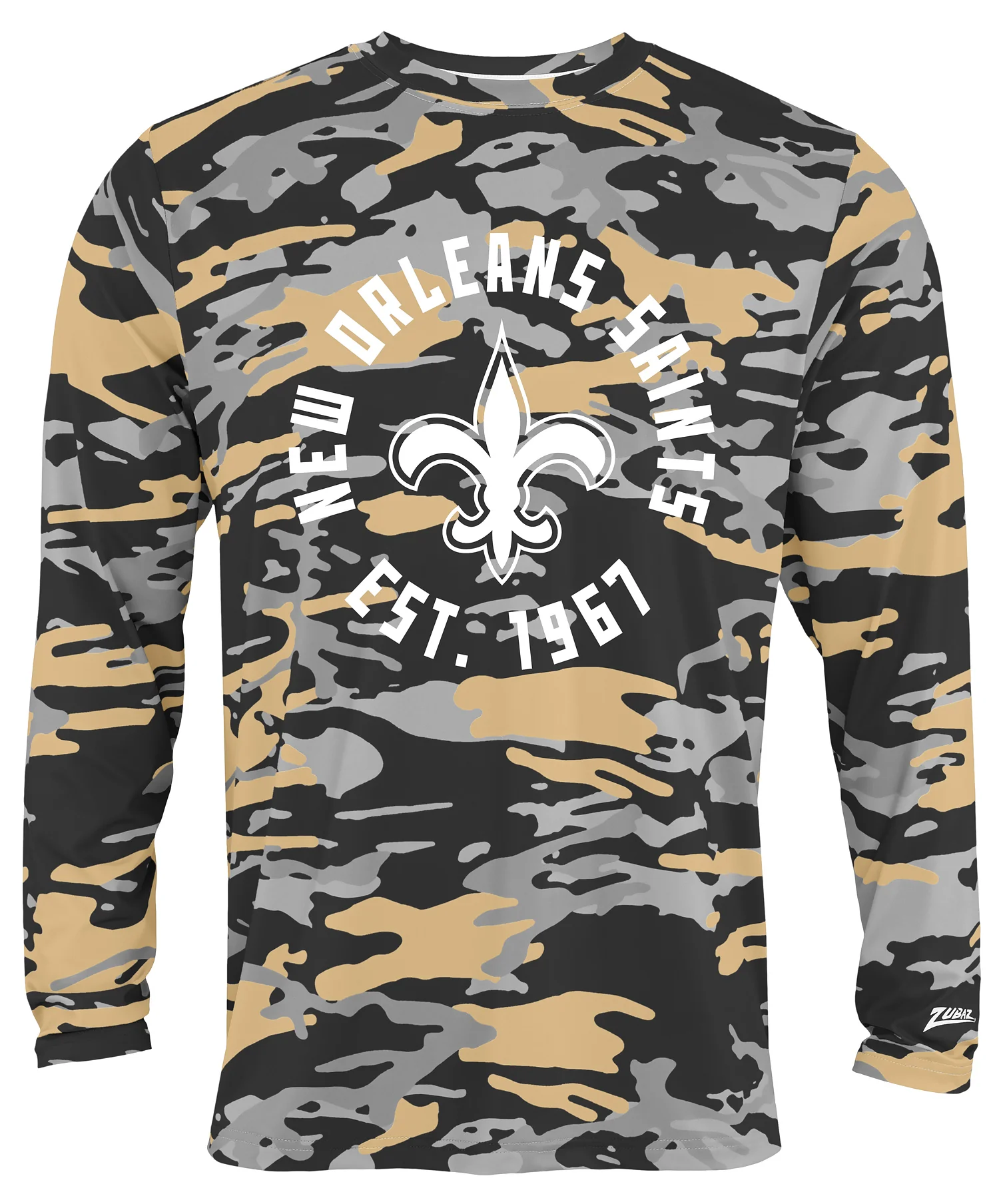 Zubaz NFL Men's Camo Alternate Color with White Circle Logo Long Sleeve T-Shirt, New Orleans Saints - Image 43