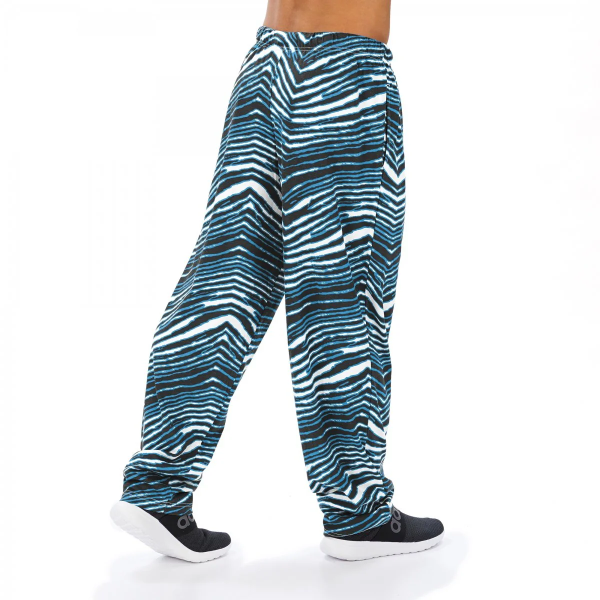Zubaz NFL Men's Carolina Panthers Classic Zebra Print Team Logo Pants - Image 3
