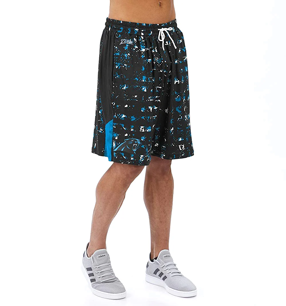 Zubaz NFL Men's Carolina Panthers Color Grid Shorts - Image 6