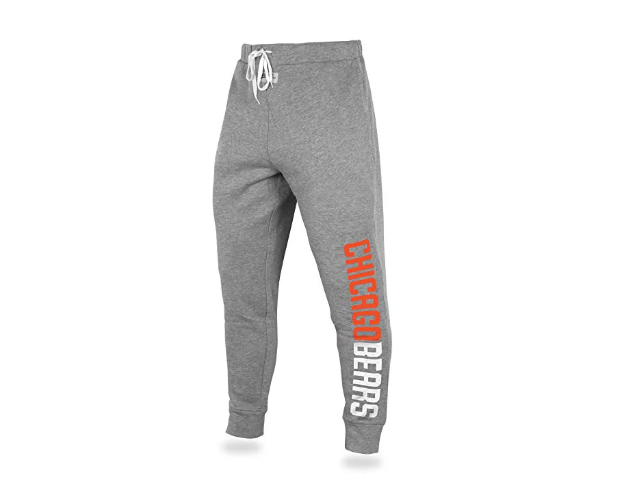Zubaz NFL Men's Chicago Bears Solid Gray Team Logo Jogger Pants - Image 2