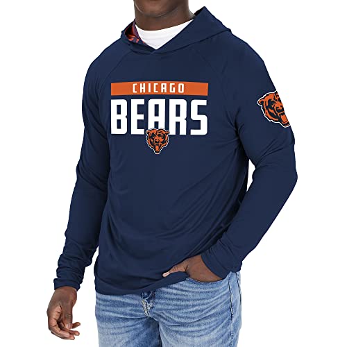 Zubaz NFL Men's Chicago Bears Solid Team Hoodie With Camo Lined Hood - Image 4