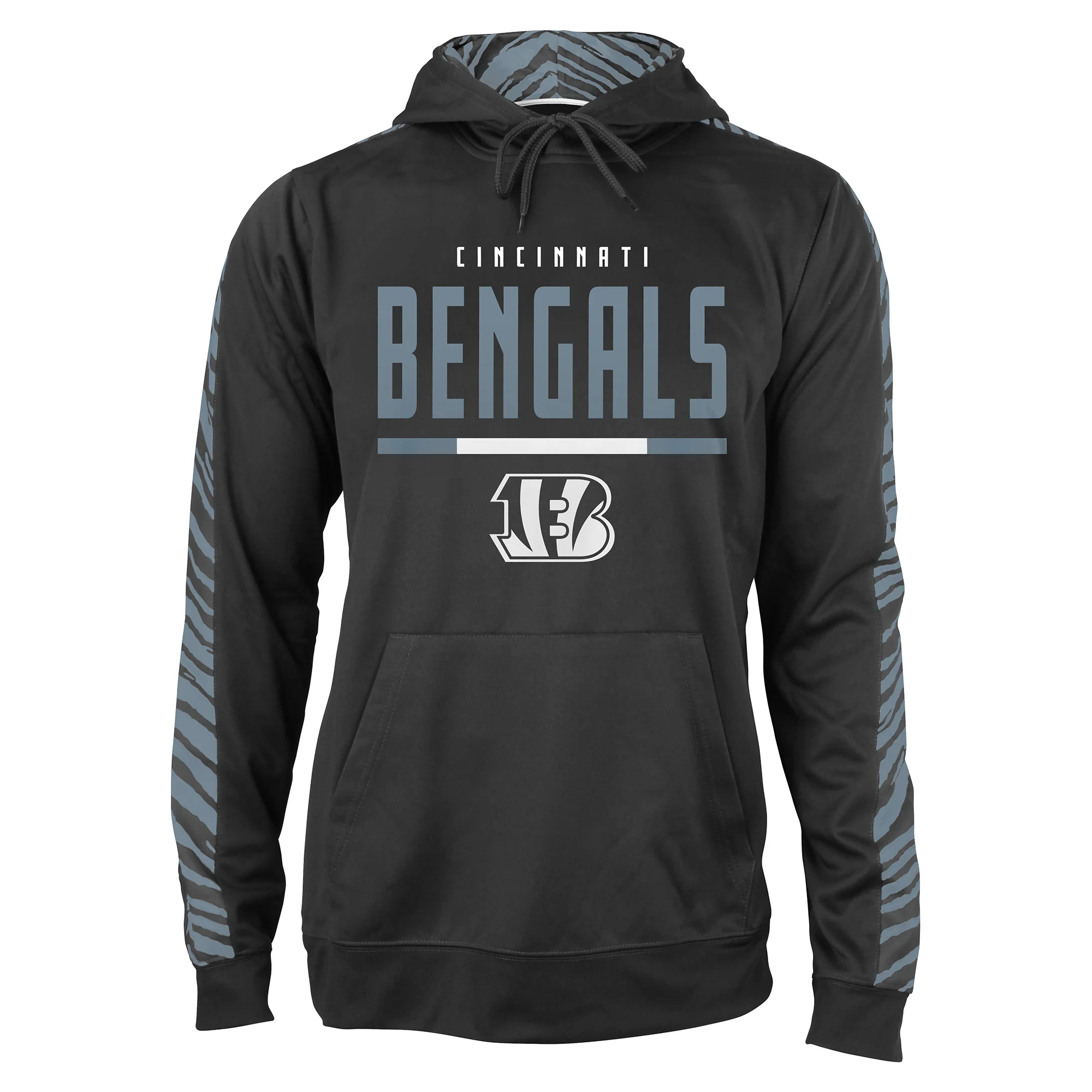 Zubaz NFL Men's Cincinnati Bengals Hoodie w/ Oxide Zebra Sleeves - Image 5