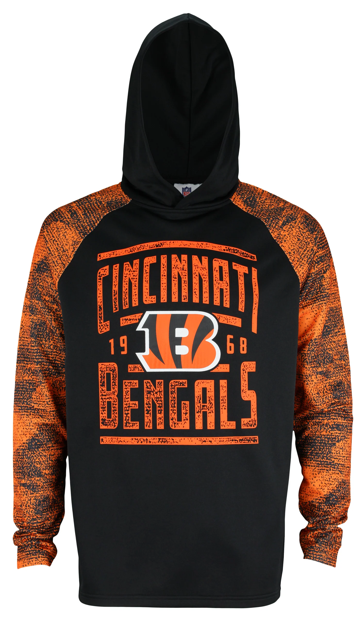 Zubaz NFL Men's Cincinnati Bengals Light Weight Pullover Hoodie with Static Sleeves - Image 3
