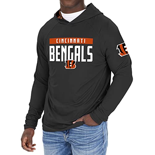 Zubaz NFL Men's Cincinnati Bengals Solid Team Hoodie With Camo Lined Hood - Image 6