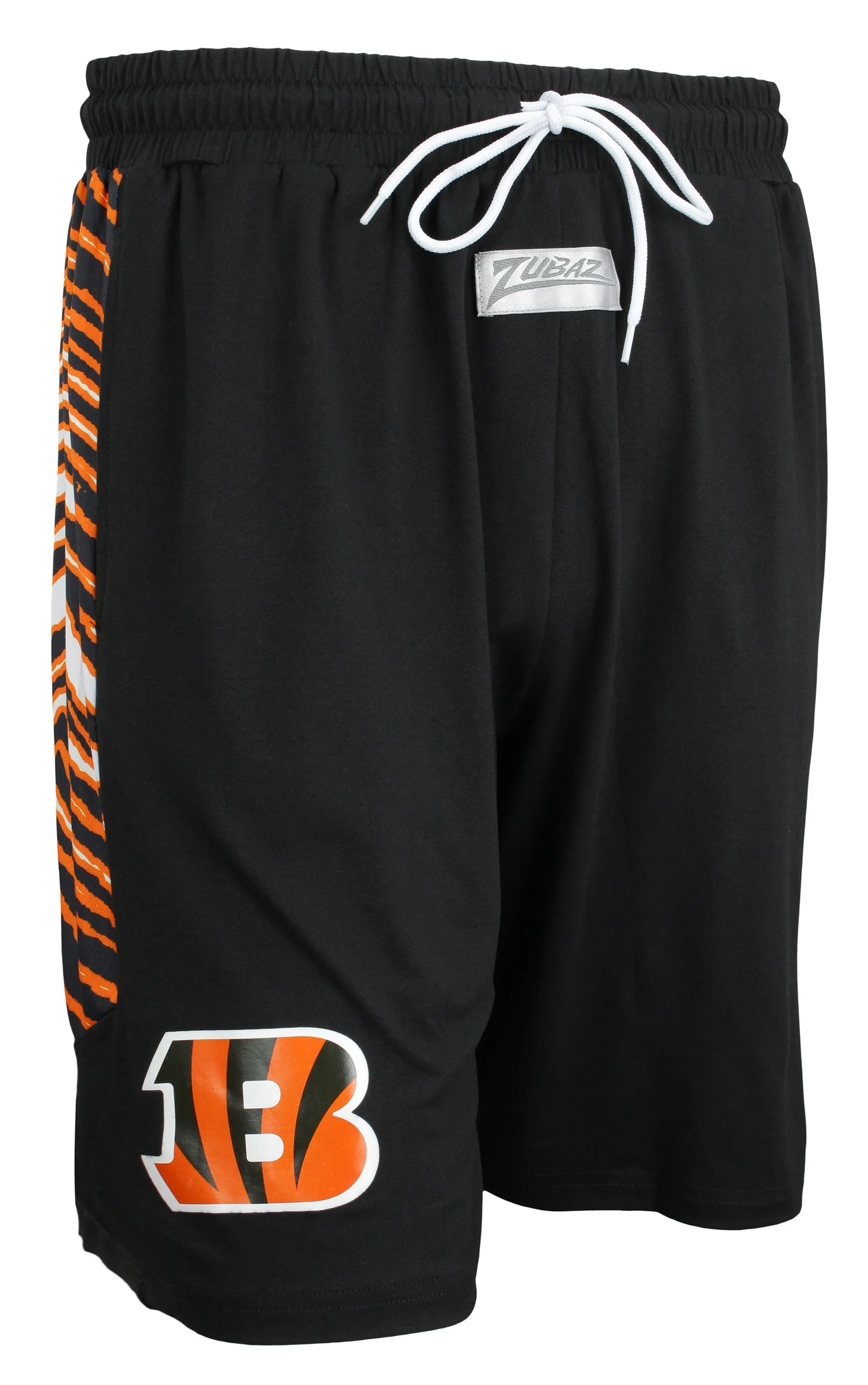 Zubaz NFL Men's Cincinnati Bengals Team Logo Zebra Side Seam Shorts, Black - Image 5