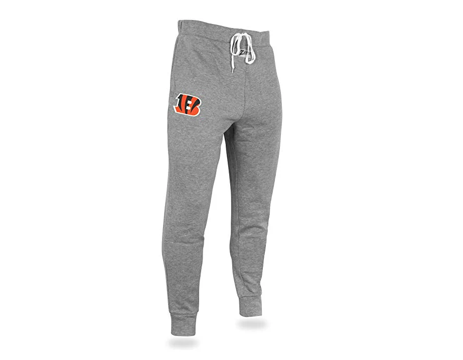 Zubaz NFL Men's Cincinnatti Bengals Solid Gray Team Logo Jogger Pants - Image 5