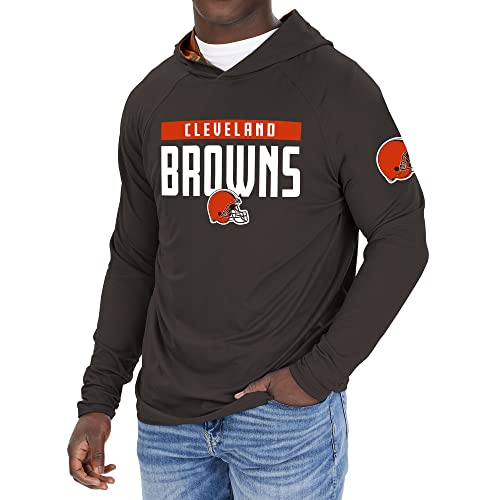 Zubaz NFL Men's Cleveland Browns Solid Team Hoodie With Camo Lined Hood - Image 2