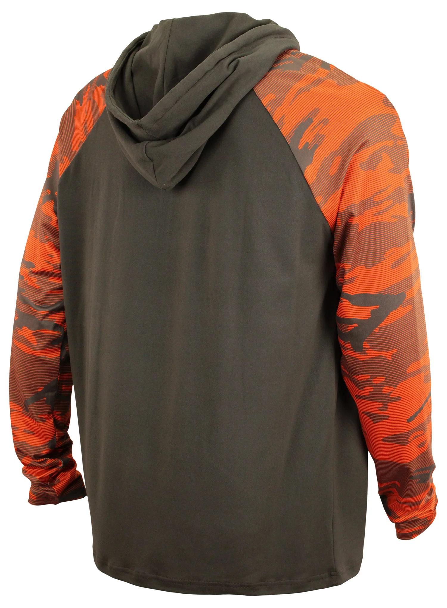 Zubaz NFL Men's Cleveland Browns Team Color Block 1/4 Zip Hoodie W/ Camo Lines - Image 2