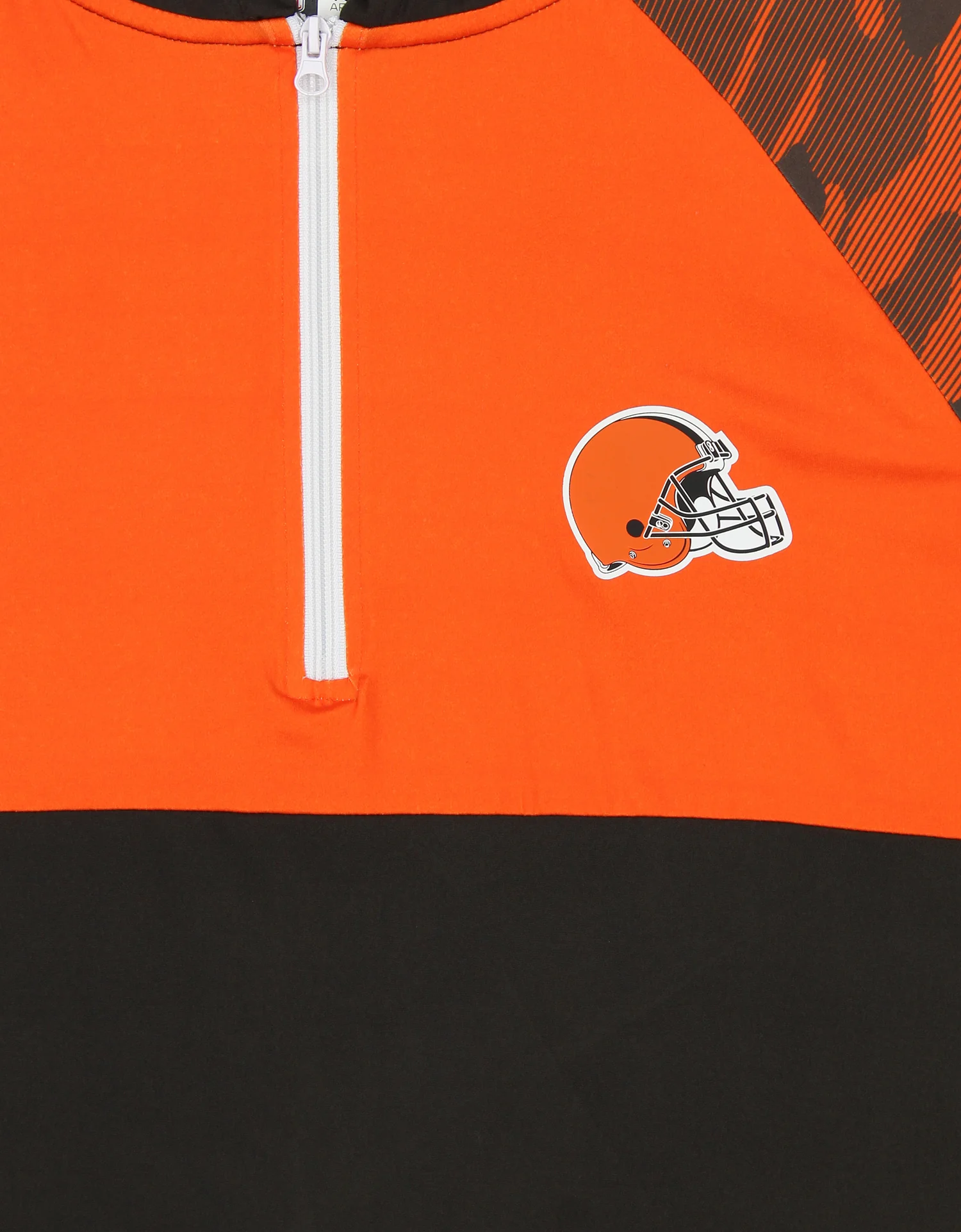 Zubaz NFL Men's Cleveland Browns Team Color Block 1/4 Zip Hoodie W/ Camo Lines - Image 3
