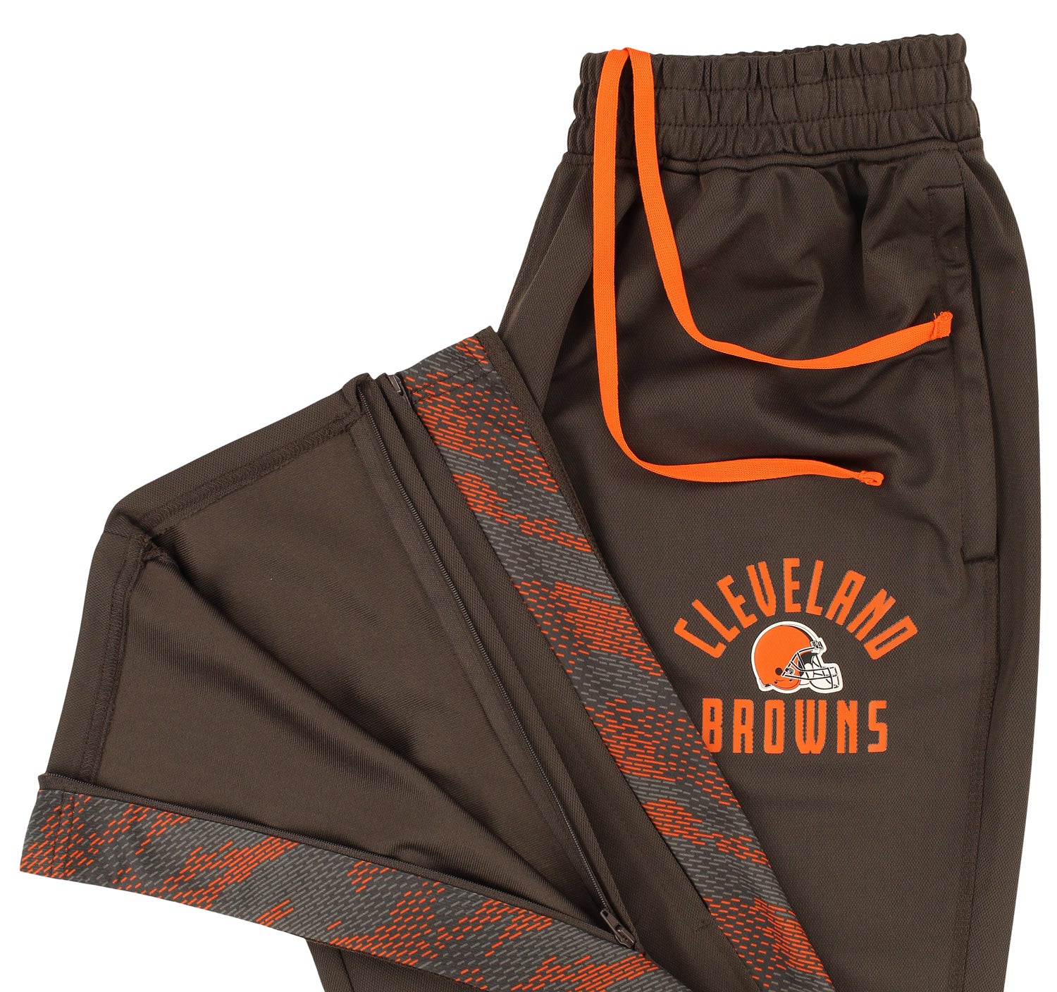 Zubaz NFL Men's Cleveland Browns Viper Accent Elevated Jacquard Track Pants - Image 4