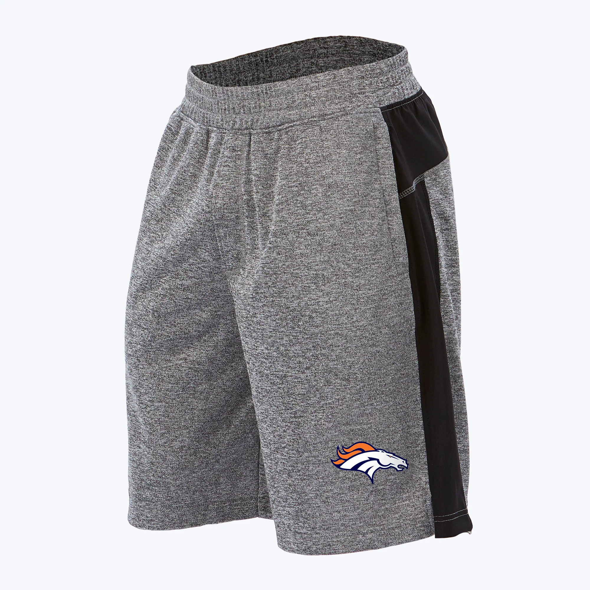 Zubaz NFL Men's Denver Broncos Heather Gray French Terry Shorts - Image 3
