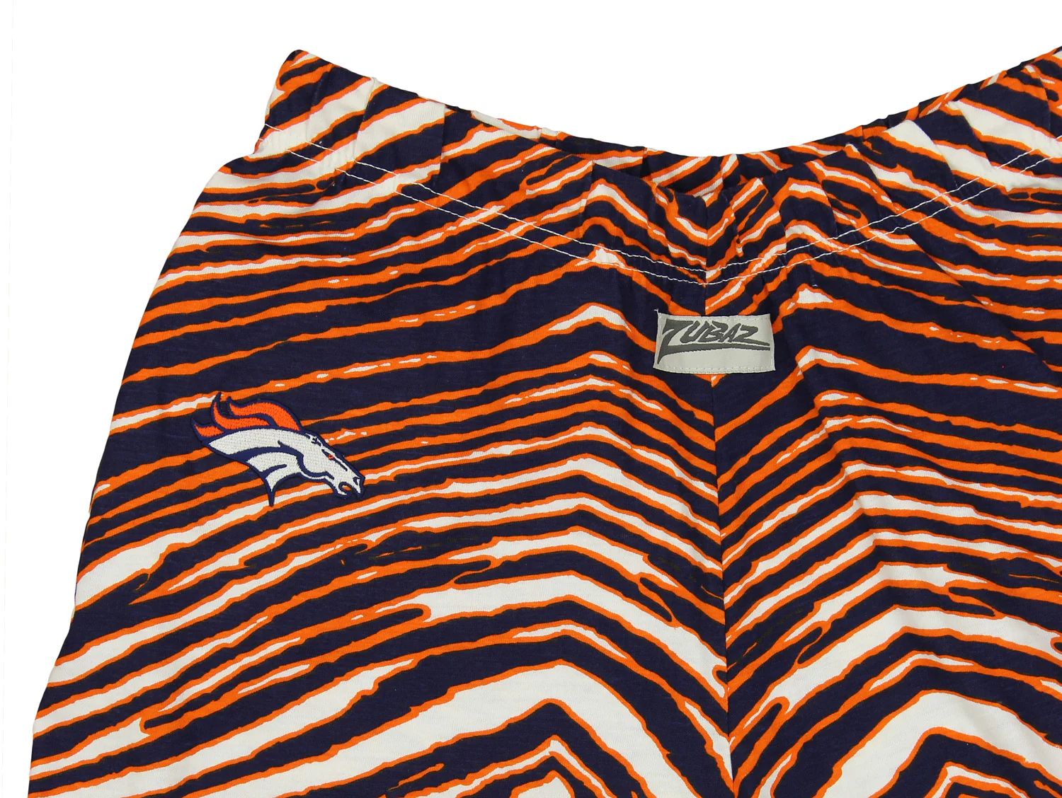 Zubaz NFL Men's Denver Broncos Lounge Zebra Print Shorts - Image 3