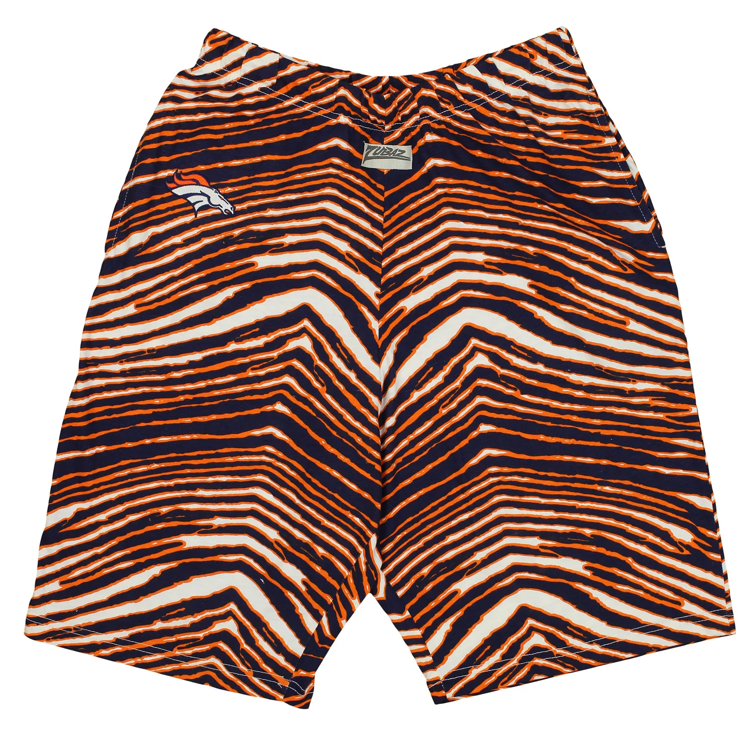 Zubaz NFL Men's Denver Broncos Lounge Zebra Print Shorts - Image 4