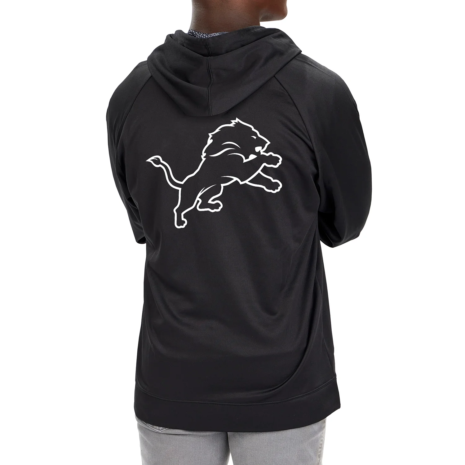 Zubaz NFL Men's Established Viper Hood Liner Full Zip Raglan Hoodie, DETROIT LIONS - Image 10