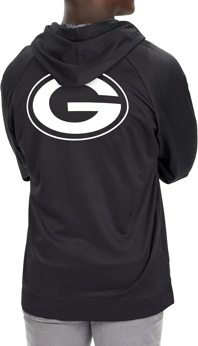 Zubaz NFL Men's Established Viper Hood Liner Full Zip Raglan Hoodie, GREEN BAY PACKERS - Image 3