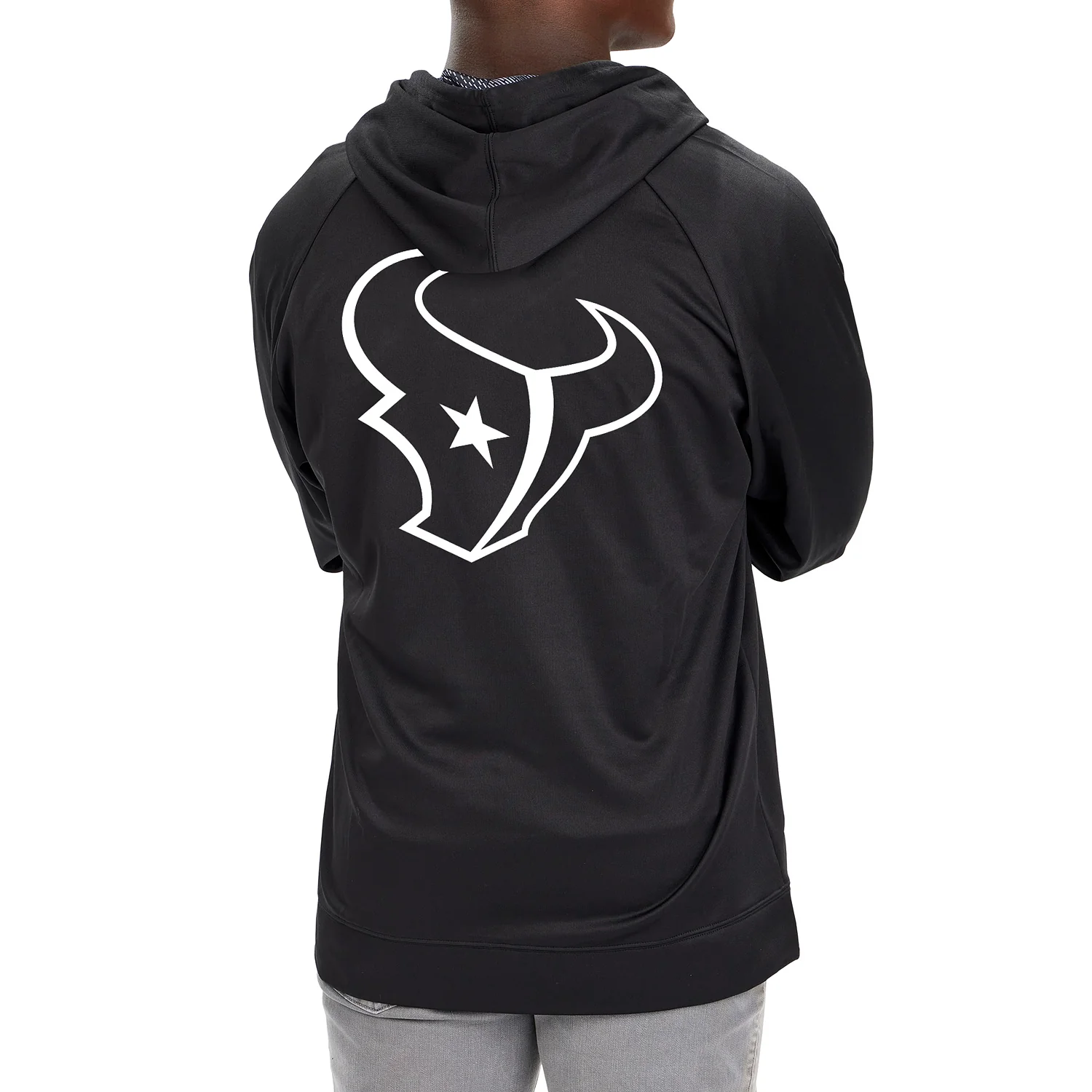 Zubaz NFL Men's Established Viper Hood Liner Full Zip Raglan Hoodie, HOUSTON TEXANS - Image 4