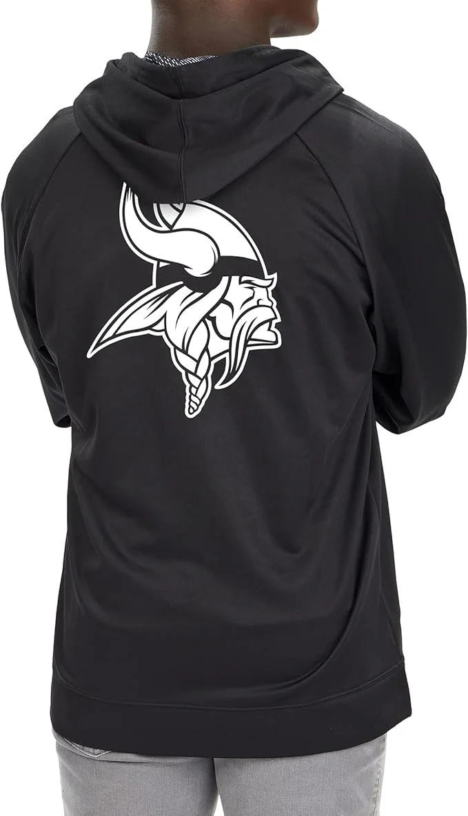 Zubaz NFL Men's Established Viper Hood Liner Full Zip Raglan Hoodie, MINNESOTA VIKINGS - Image 3